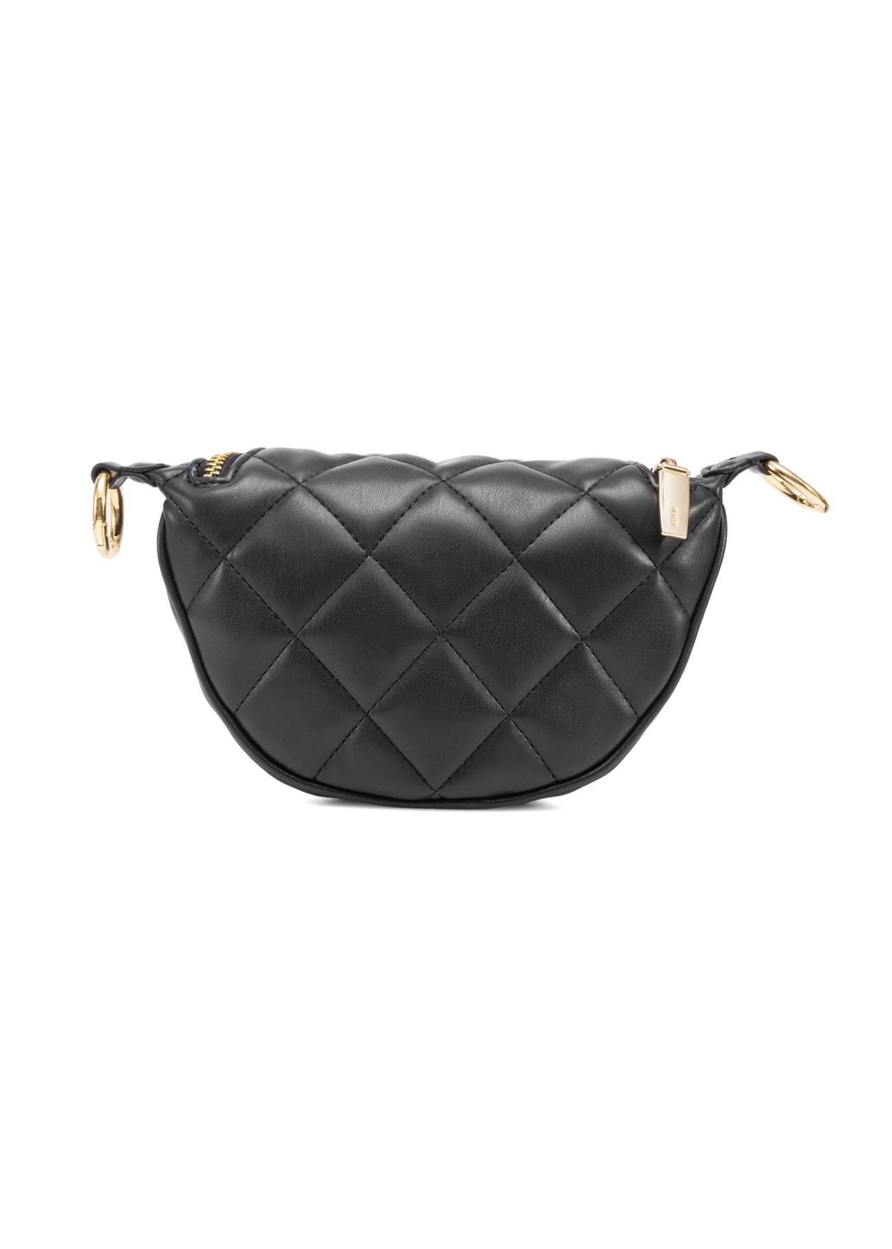 Black quilted women's handbag TOREC-1091-99(Z25), product view from the back on a white background.