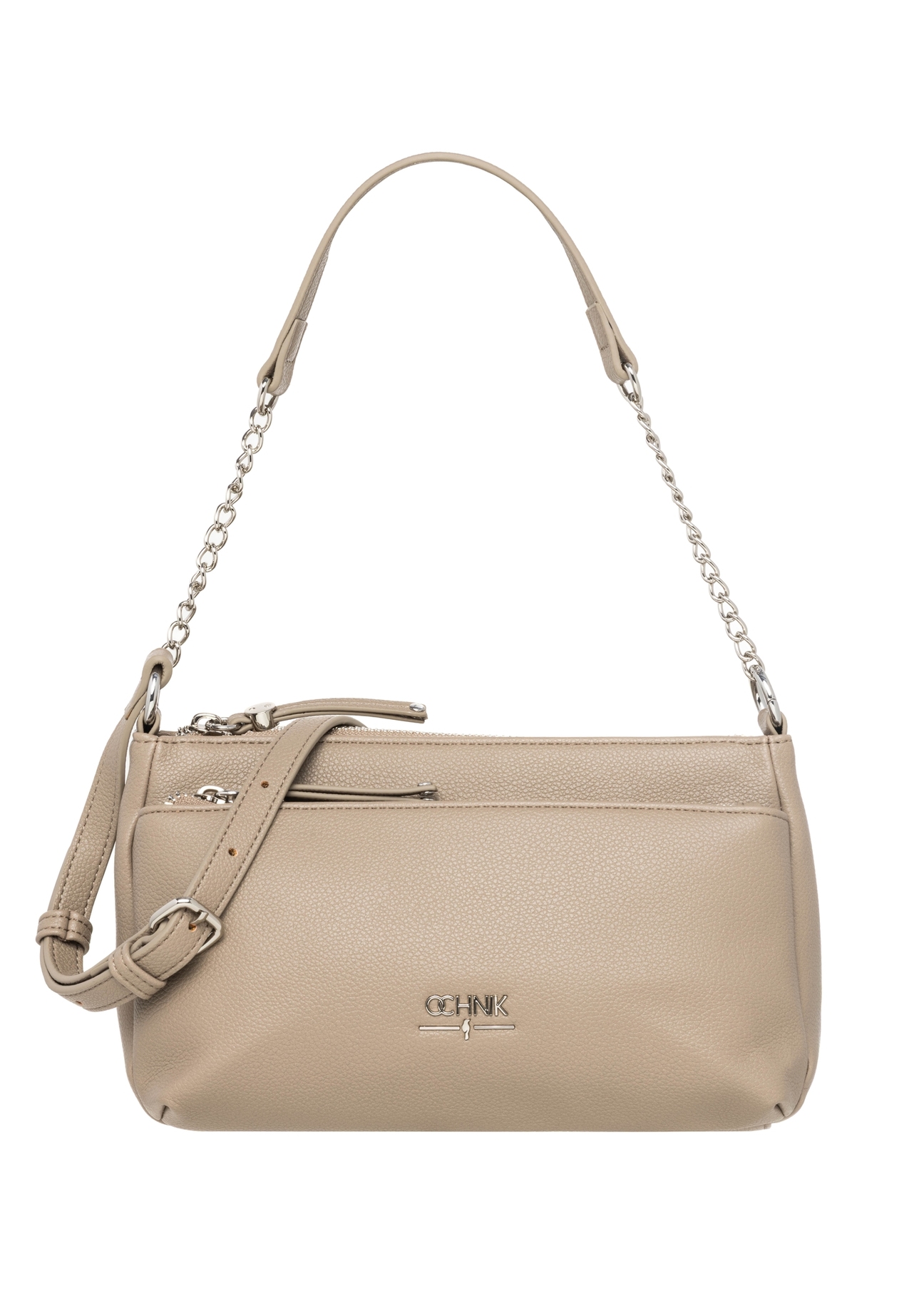 Women's handbag in cool beige color TOREC-1284-1K(Z26), product view from the front on a white background.