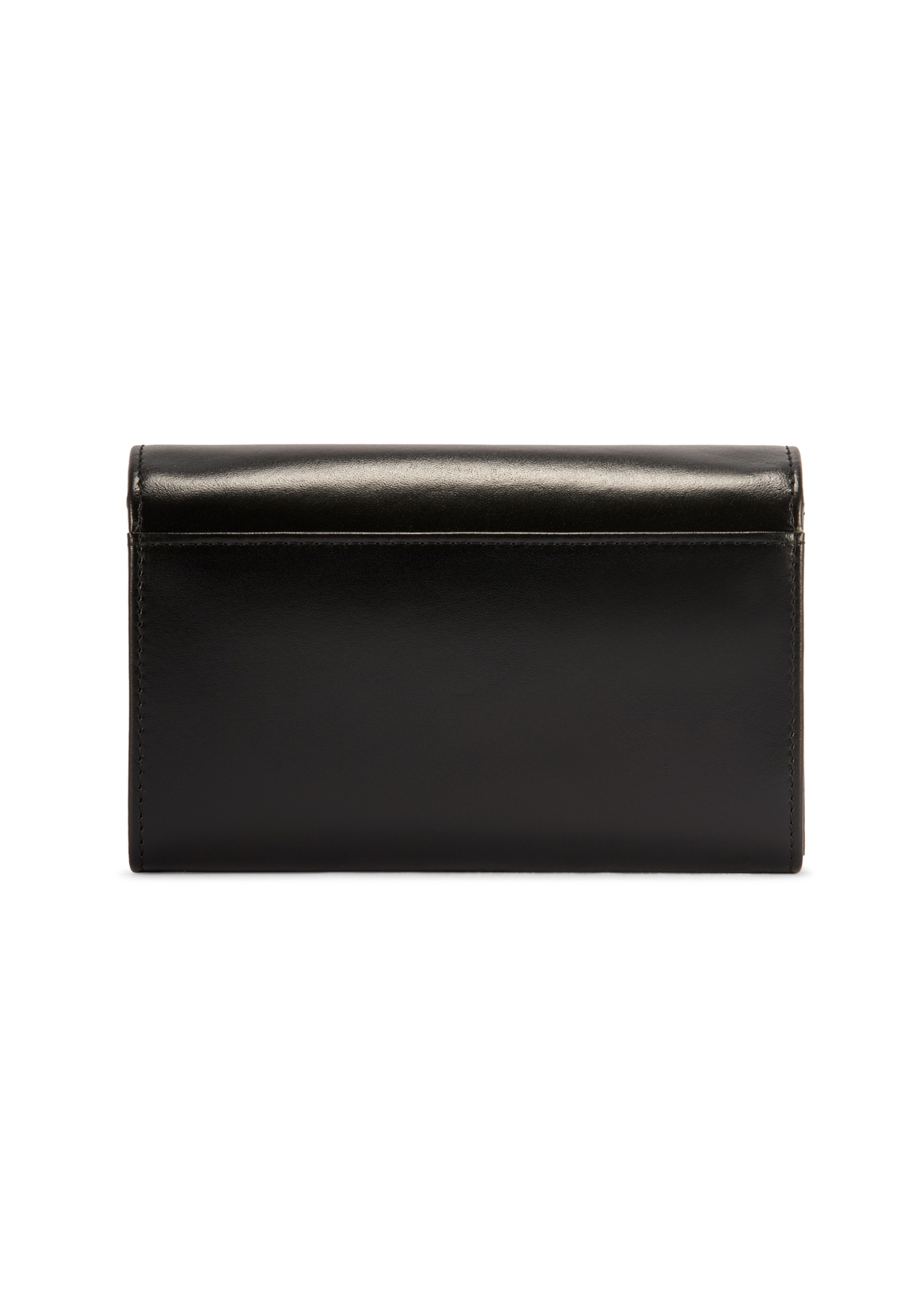 Black large leather women's wallet PORES-0974-99(Z25), product view from the back on a white background.