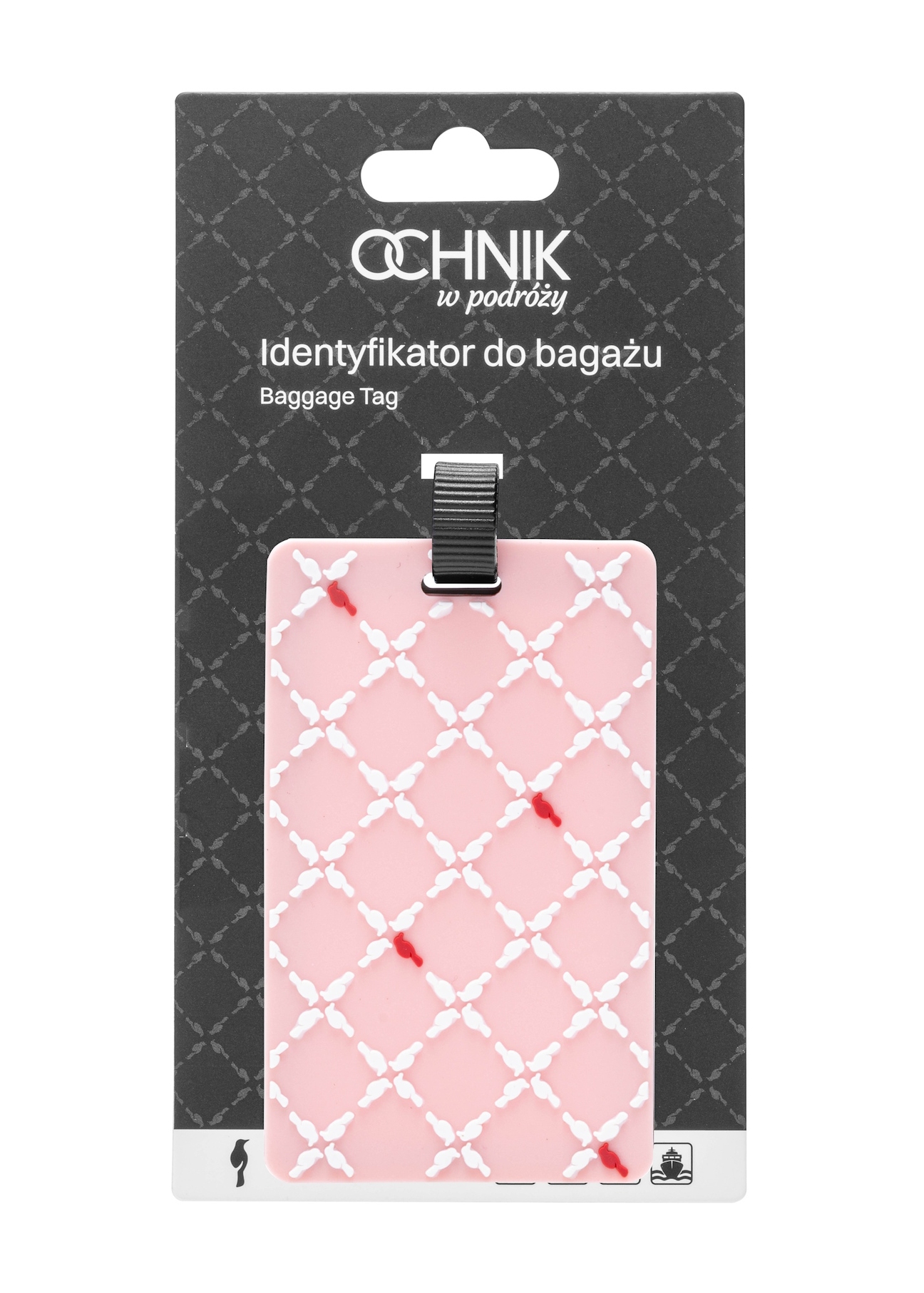Luggage tag AW-012-0007-34(W25), front view of the product on a white background.