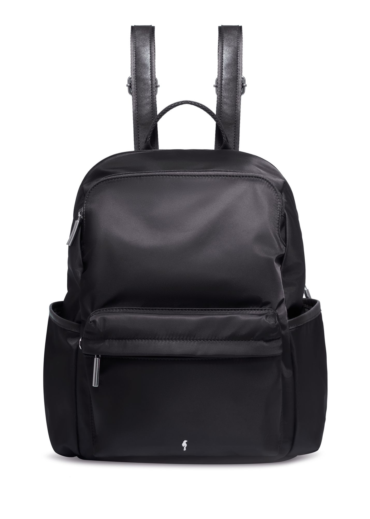 Black women's backpack TOREN-0357-99(Z26) - front product view, on white background.