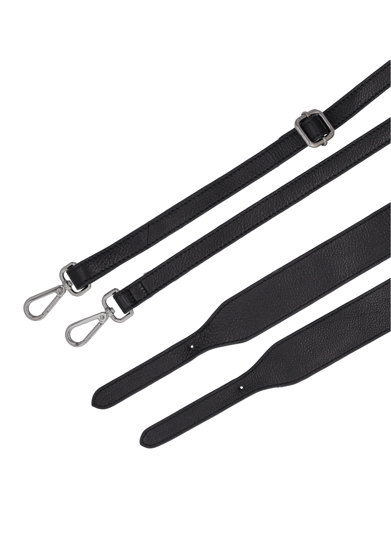 Black leather women's handbag TORES-1377-99(Z26), view of the product strap on a white background.