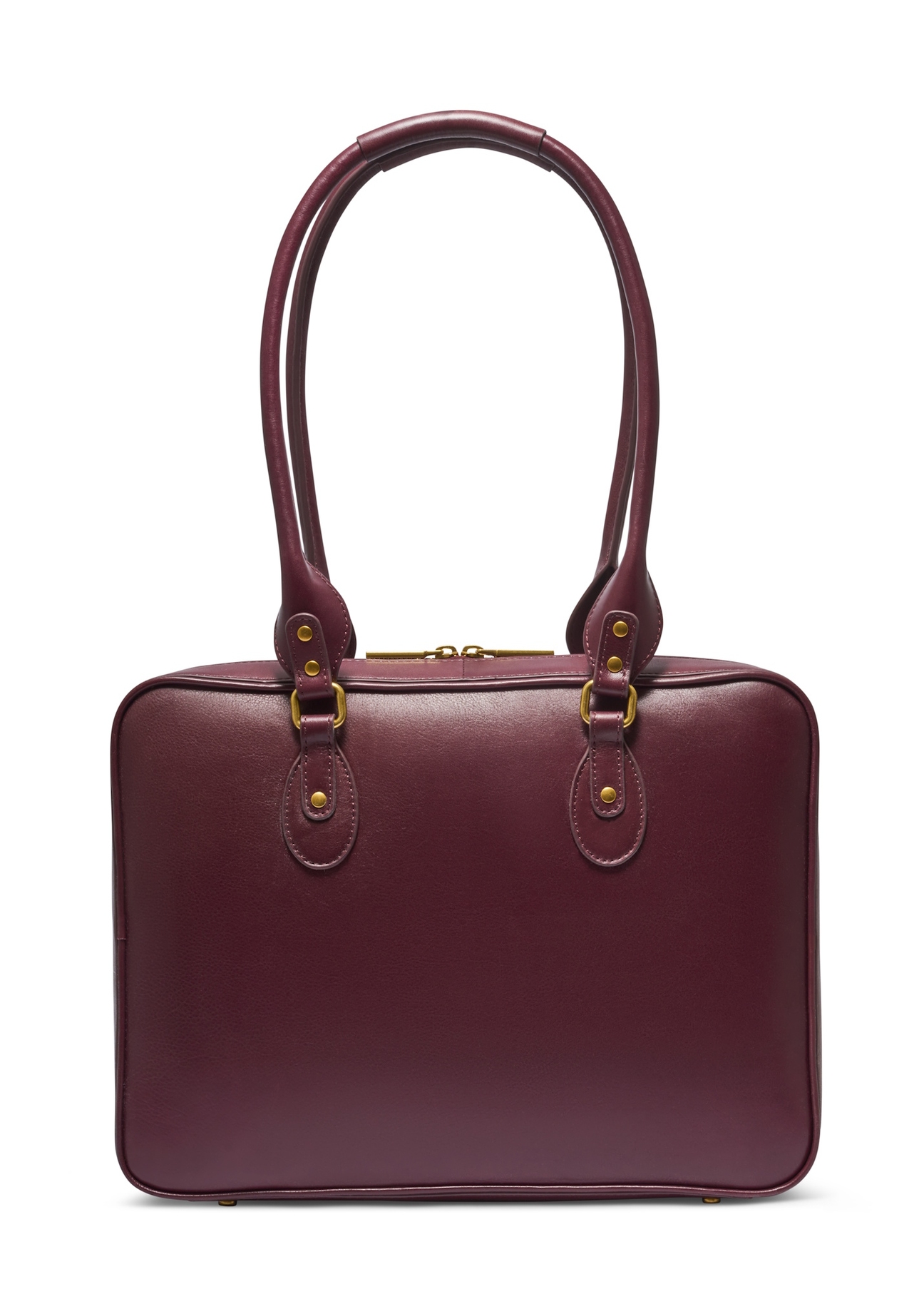Burgundy leather women's bag TORES-1370-4D(Z26), product view from the back on a white background.