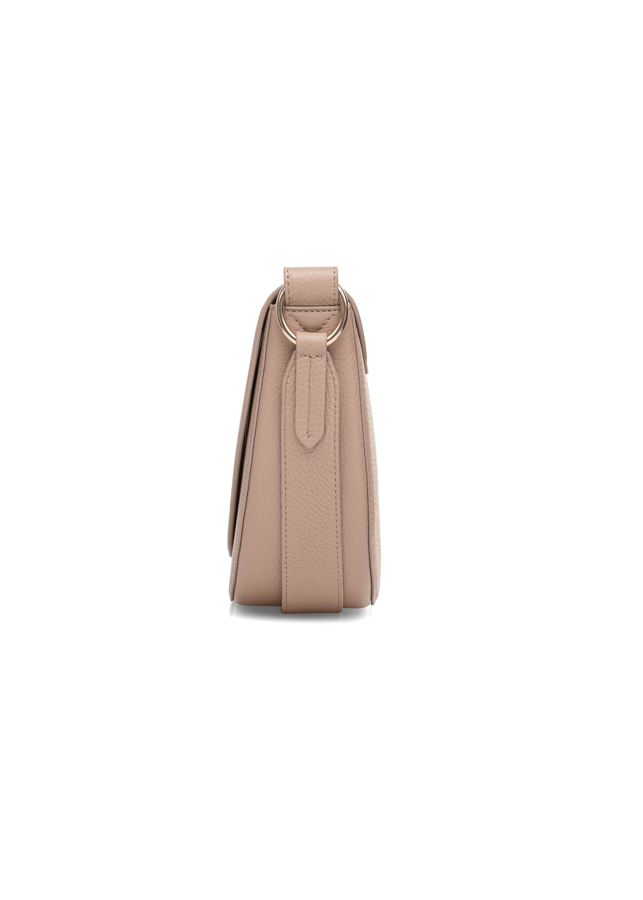 Beige leather women's handbag TORES-0895D-81(Z25), side product view on white background.