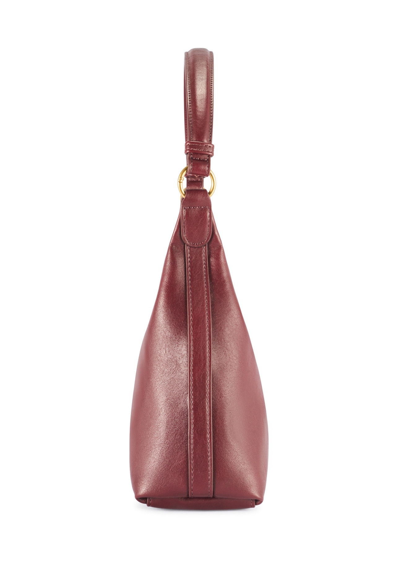 Burgundy women's handbag TOREC-1082-49(Z25), side product view on white background.