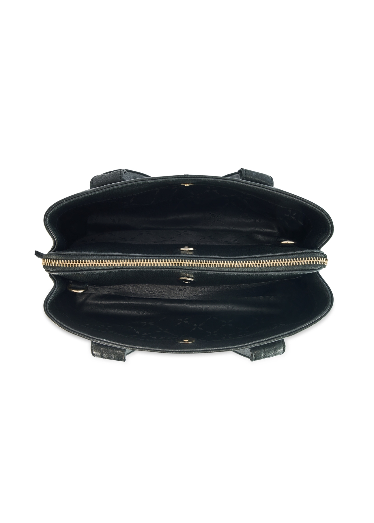 Black leather women's handbag TORES-1156-99(Z25), product view from above on a white background.