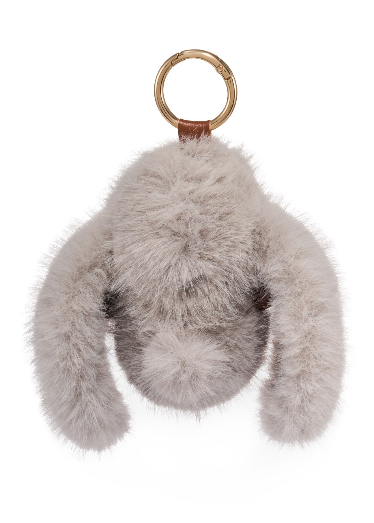 Fluffy rabbit-shaped keychain BRELOK-213-1B(Z26) - product view from the back, on a white background.