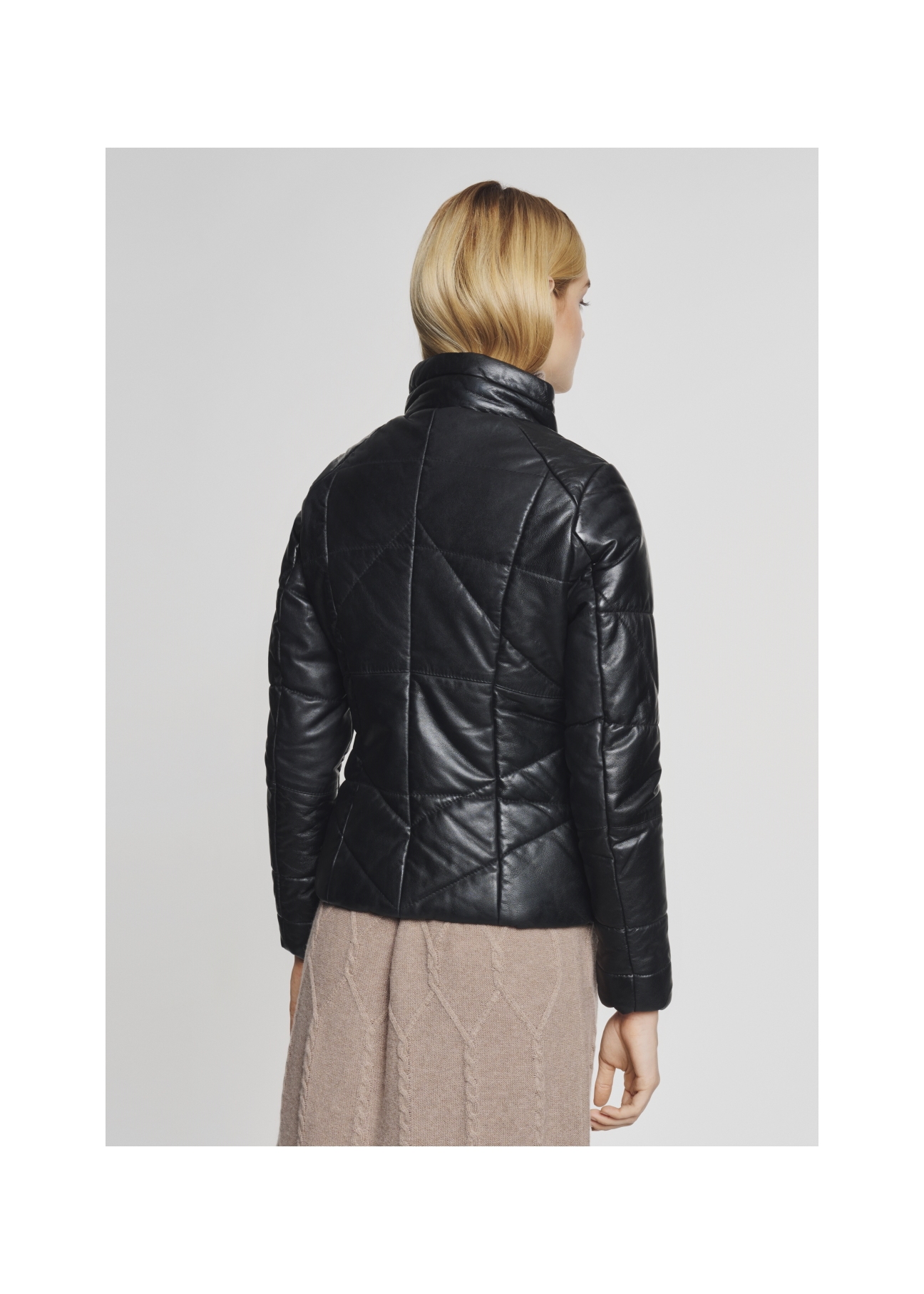 Women's quilted leather jacket KURDS-0279-4505(Z21)-08