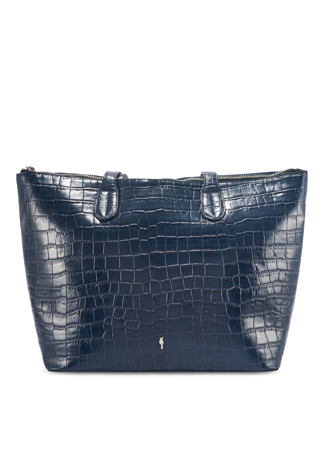 Women's navy blue leather shopper bag TORES-0939F-7D(W26)