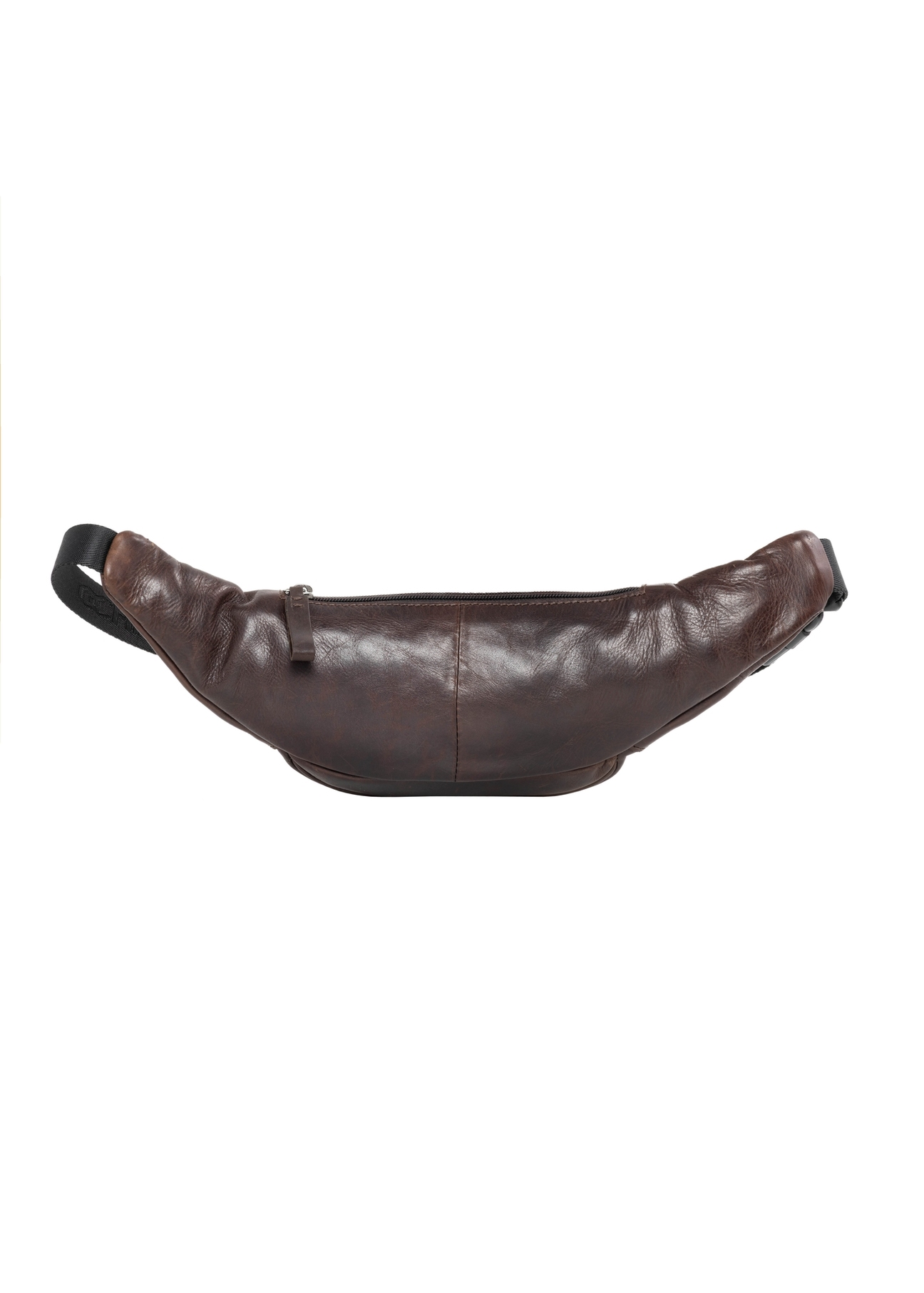 Men's brown leather waist bag TORMS-0543-1I(Z26), back view of the product on a white background.