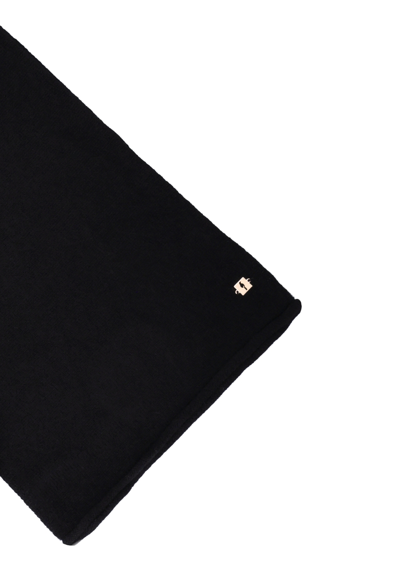 Women's cashmere black scarf SZADT-0093-99(Z25), close-up of the product detail on a white background.