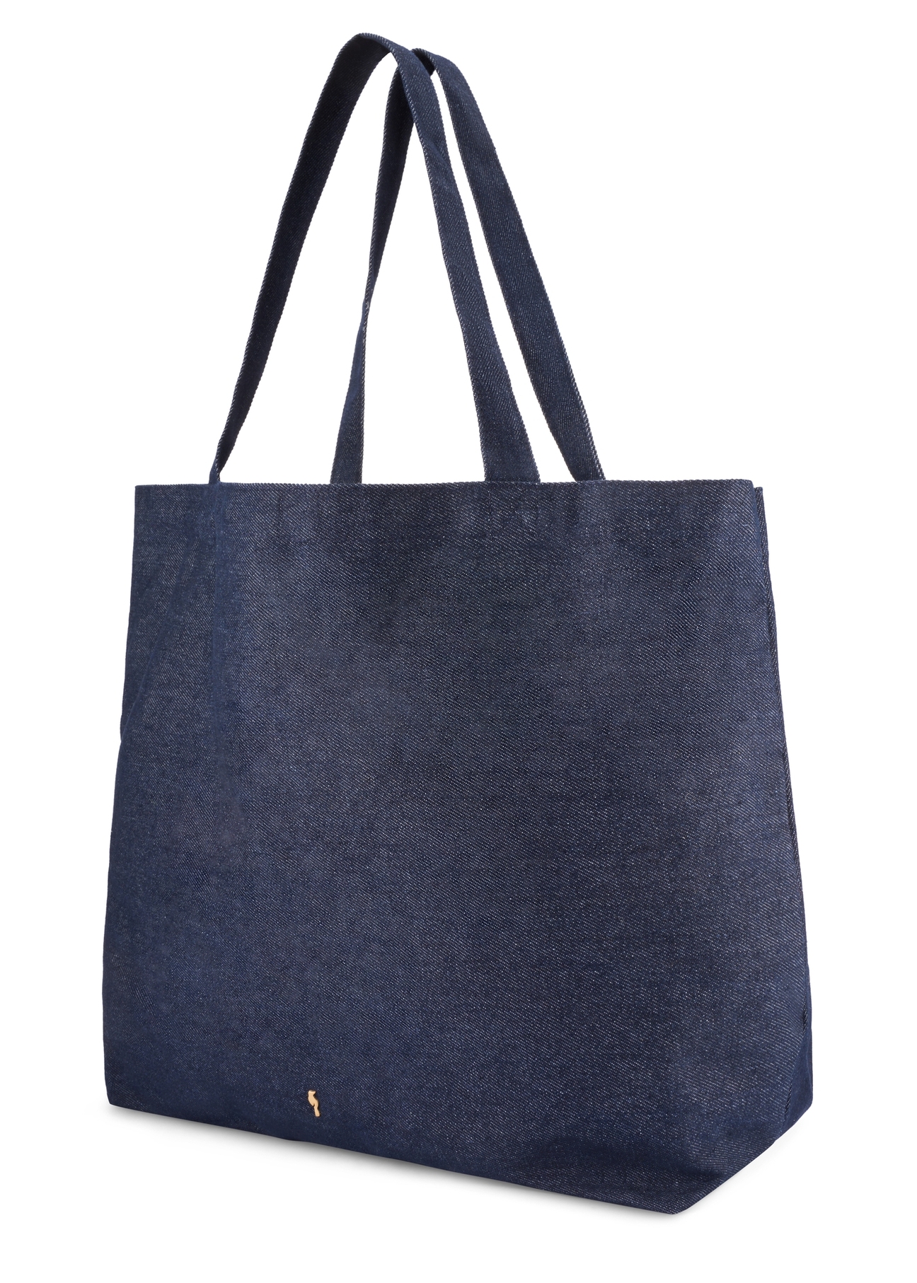Denim shopper bag TOREN-0334-7H(W26), diagonal product view on white background.