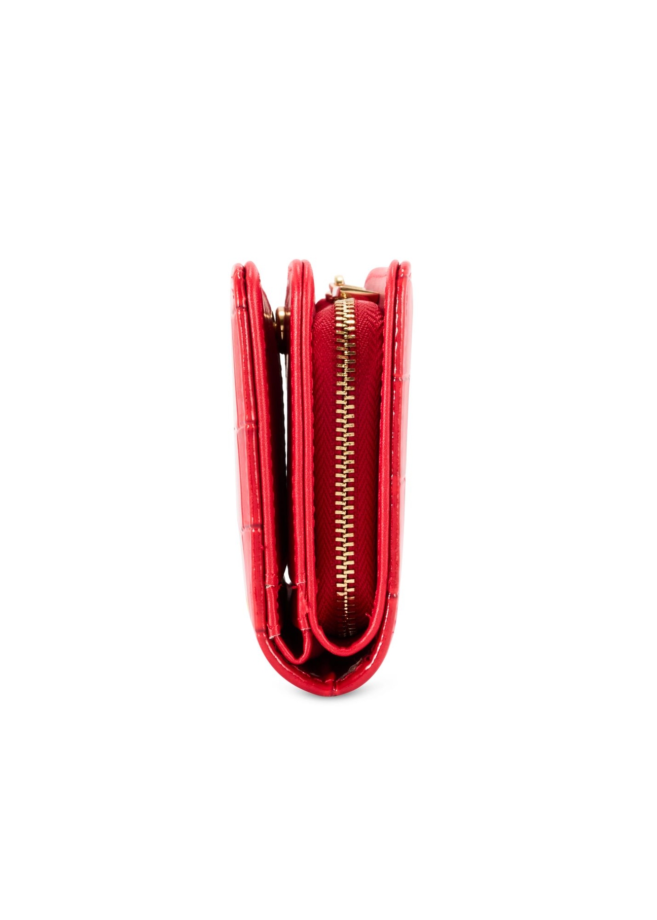Red women's croco wallet POREC-0353A-42(Z25) - side view of the product on a white background.