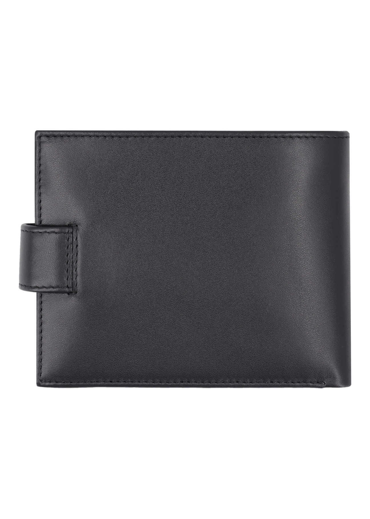 Black men's leather wallet PORMS-0717-99(Z26) - product view from the back, on a white background.