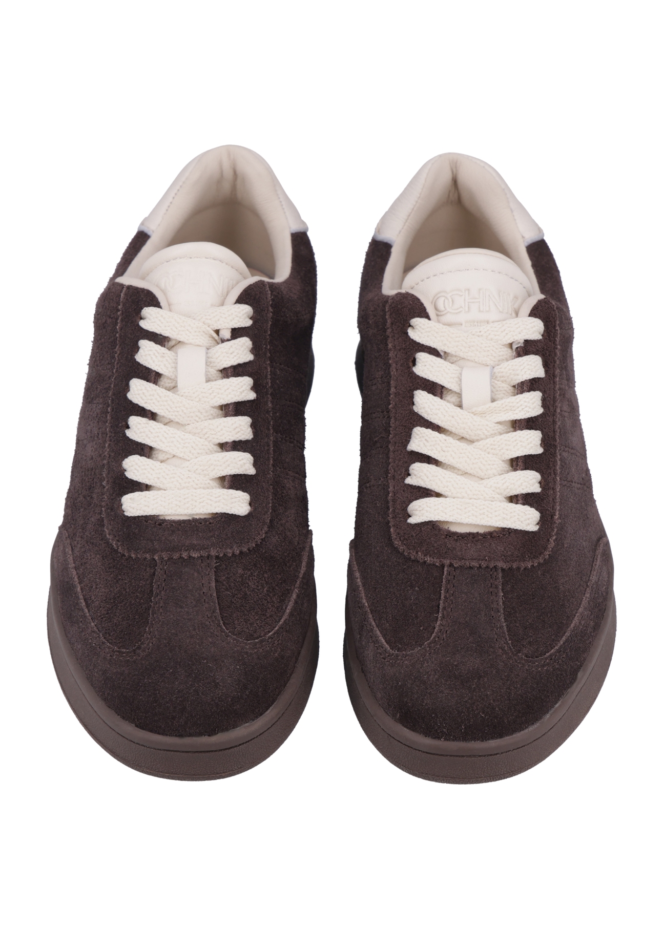 Dark brown suede sports shoes BUTYD-1317-1 I(Z26), front product view on white background.