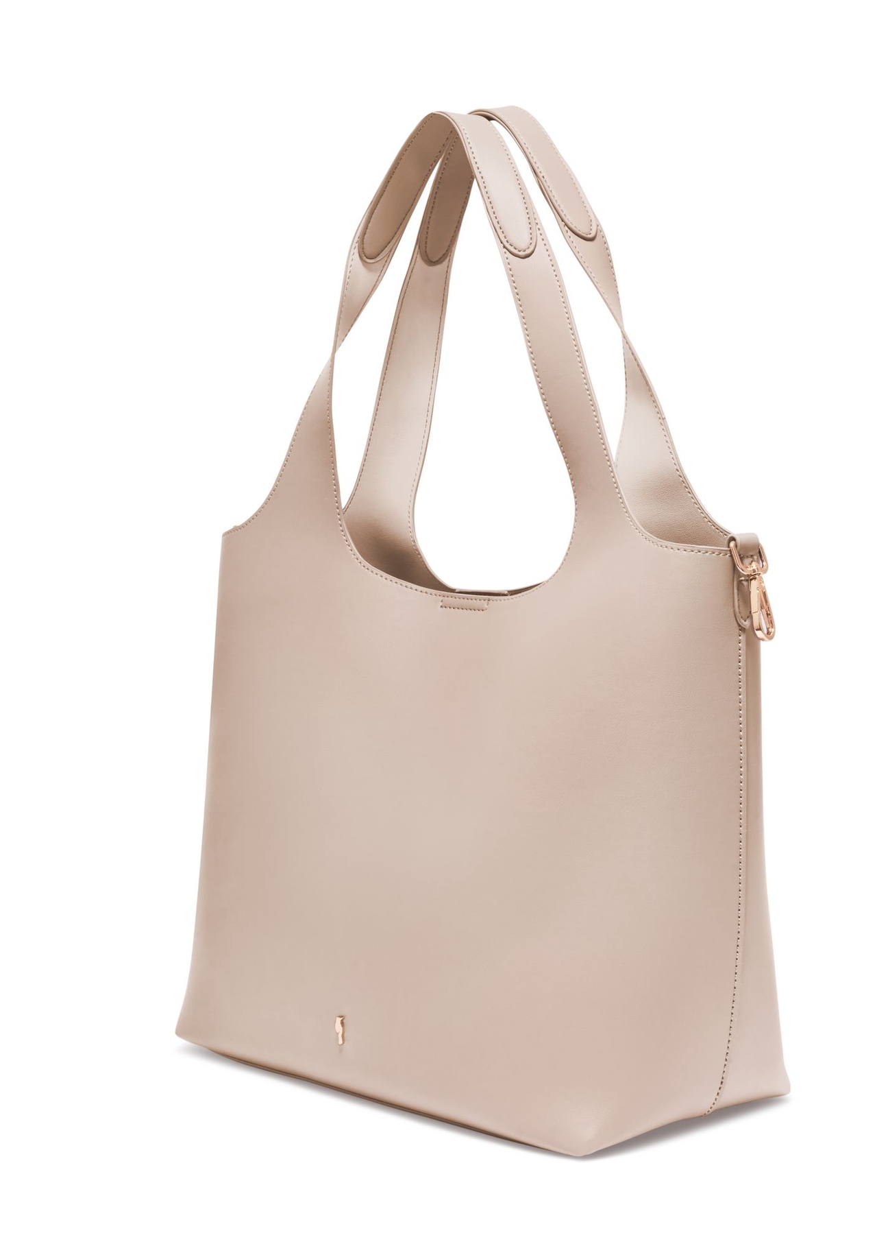Women's ecru shopper bag TOREC-1259-0B(Z26) - diagonal product view, on a white background.