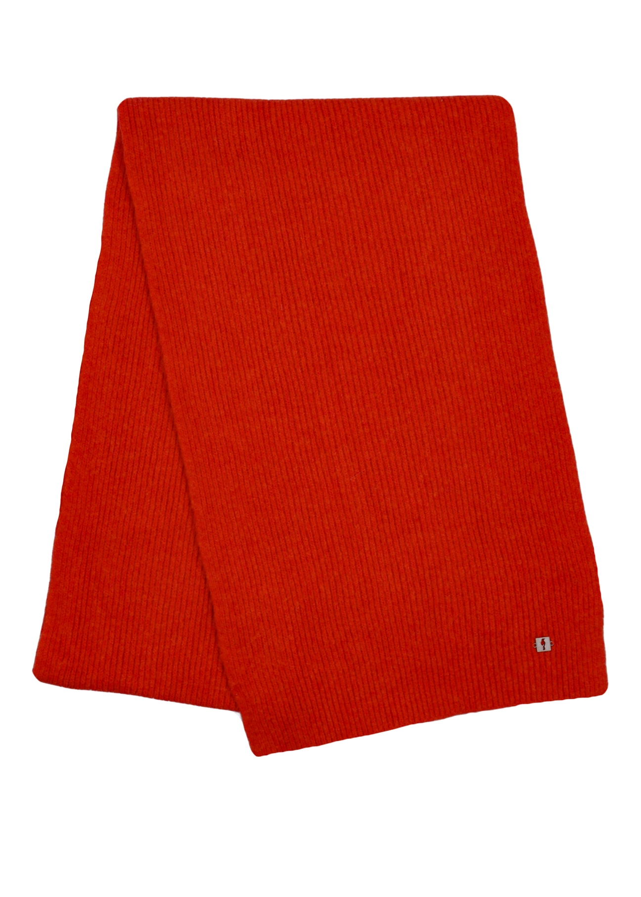 Orange women's wool blend scarf SZADT-0202-3C(Z26), front product view on white background.