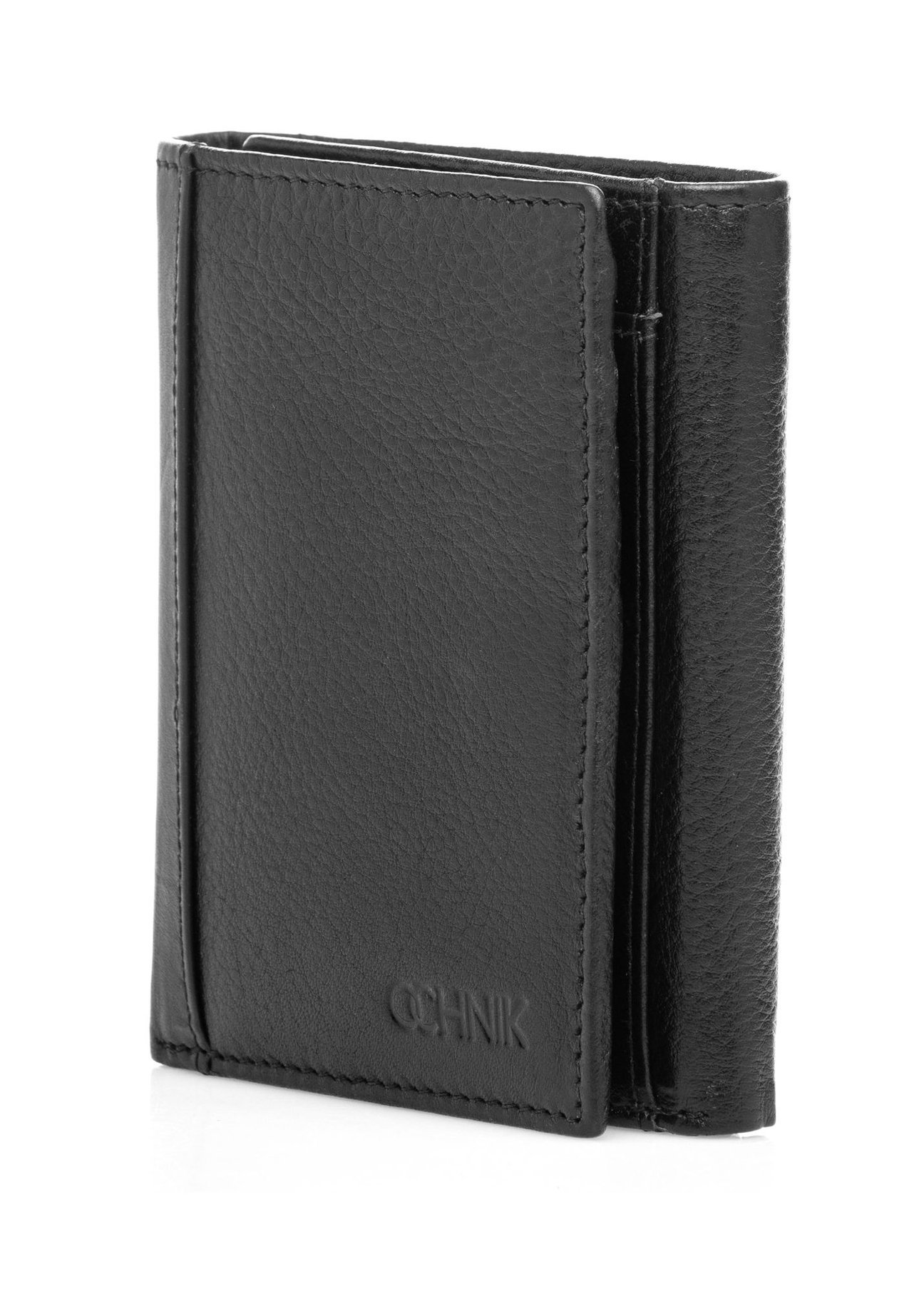 Small men's leather wallet PORMS-0683-99(W26) - diagonal product view, on a white background.