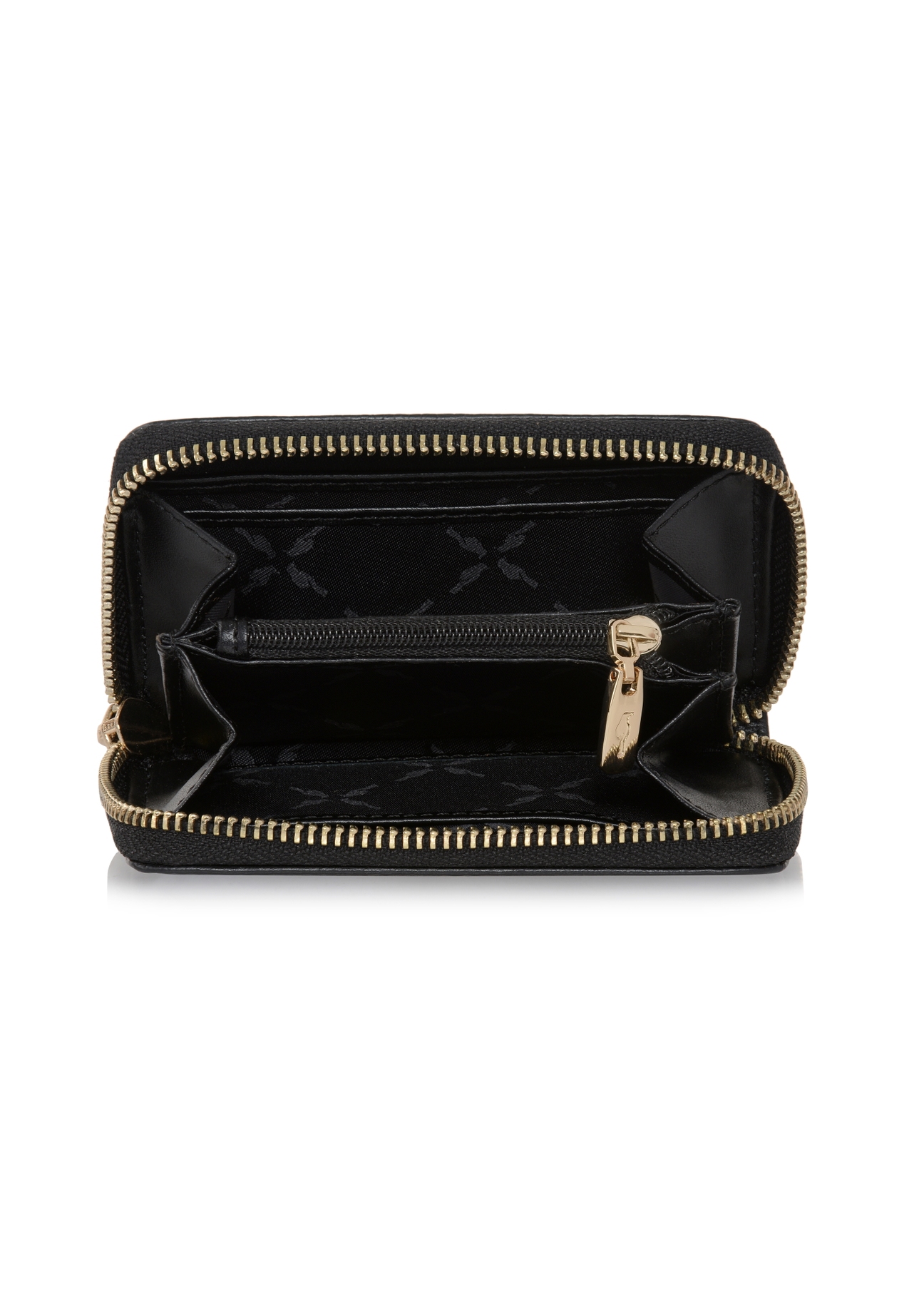 Women's black leather wallet PORES-0832-99(W23)-04