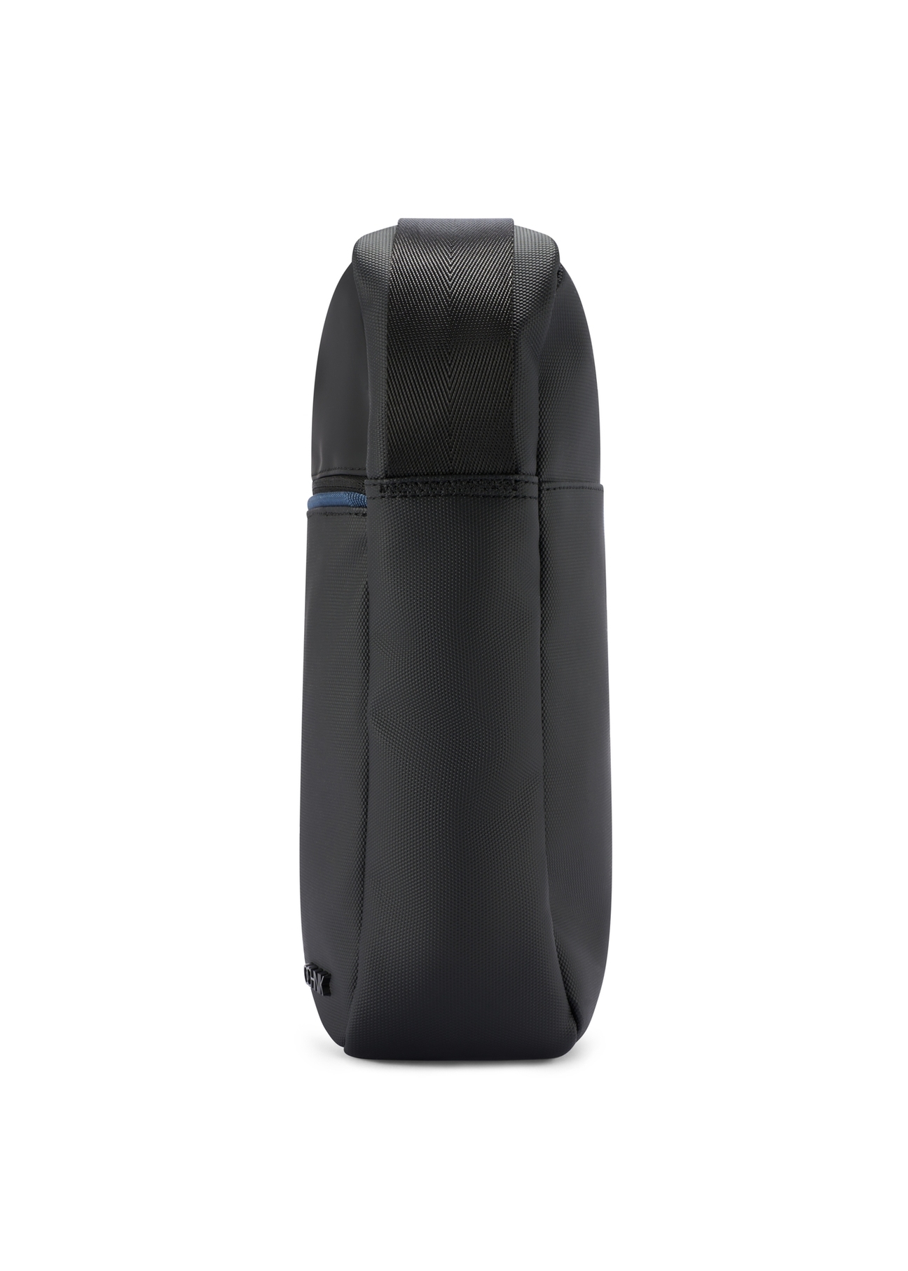 Black men's crossbody bag TORMN-0395-9J(W26) - side product view, on white background.