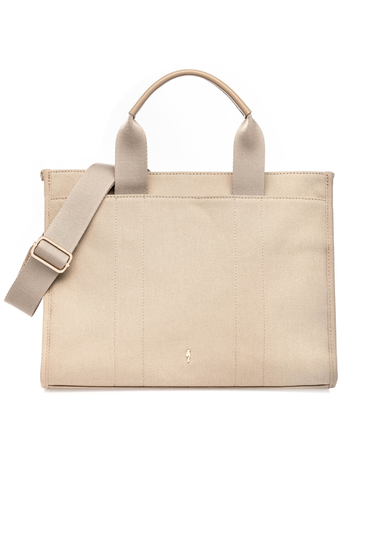 Light beige cotton women's handbag TOREN-0332-1B(W26), front product view on white background.