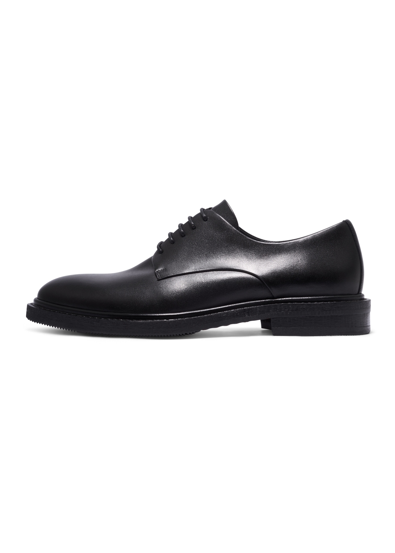 Men's black leather shoes BUTYM-0553-99(Z26), side view of the product on a white background.