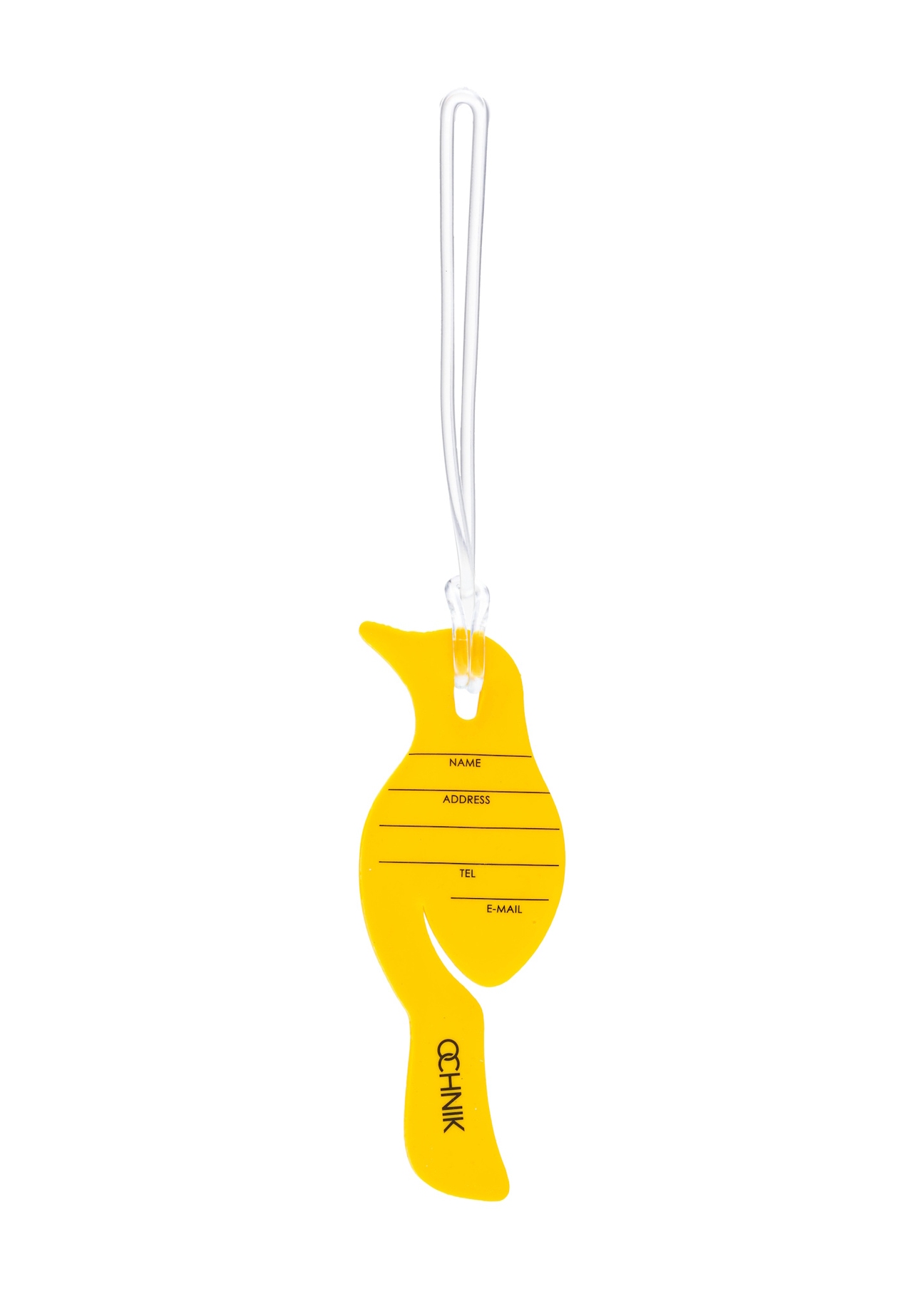 Luggage tag AW-012-0002-21(W25), product back view on white background.