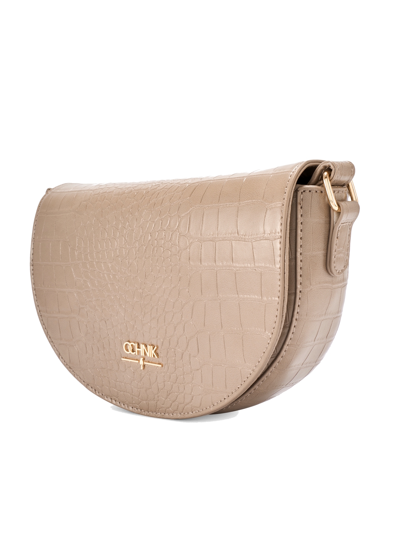 Beige semi-circular women's messenger bag TOREC-1184-1D(W26)