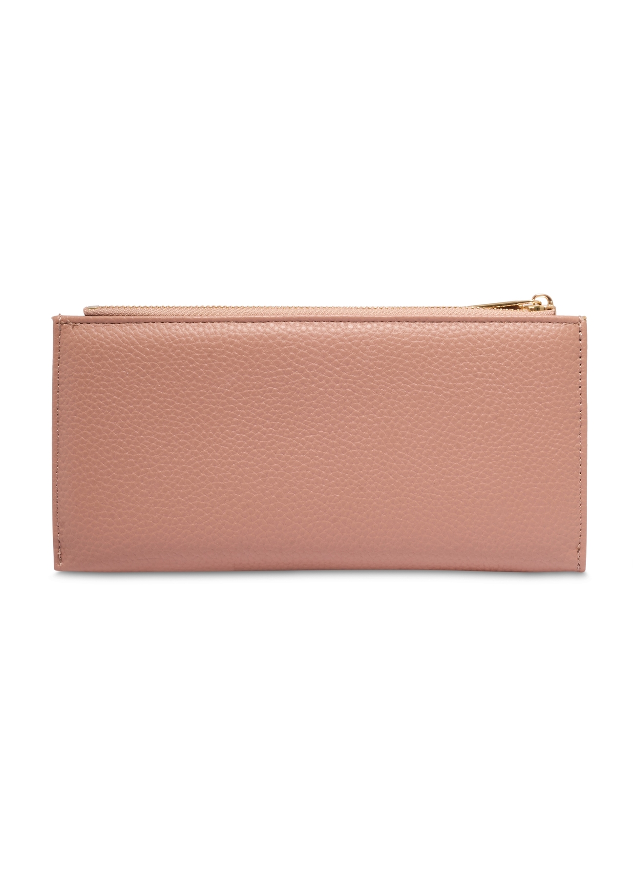 Large beige women's wallet with logo POREC-0343A-1B(Z26), product views from the back on a light background.