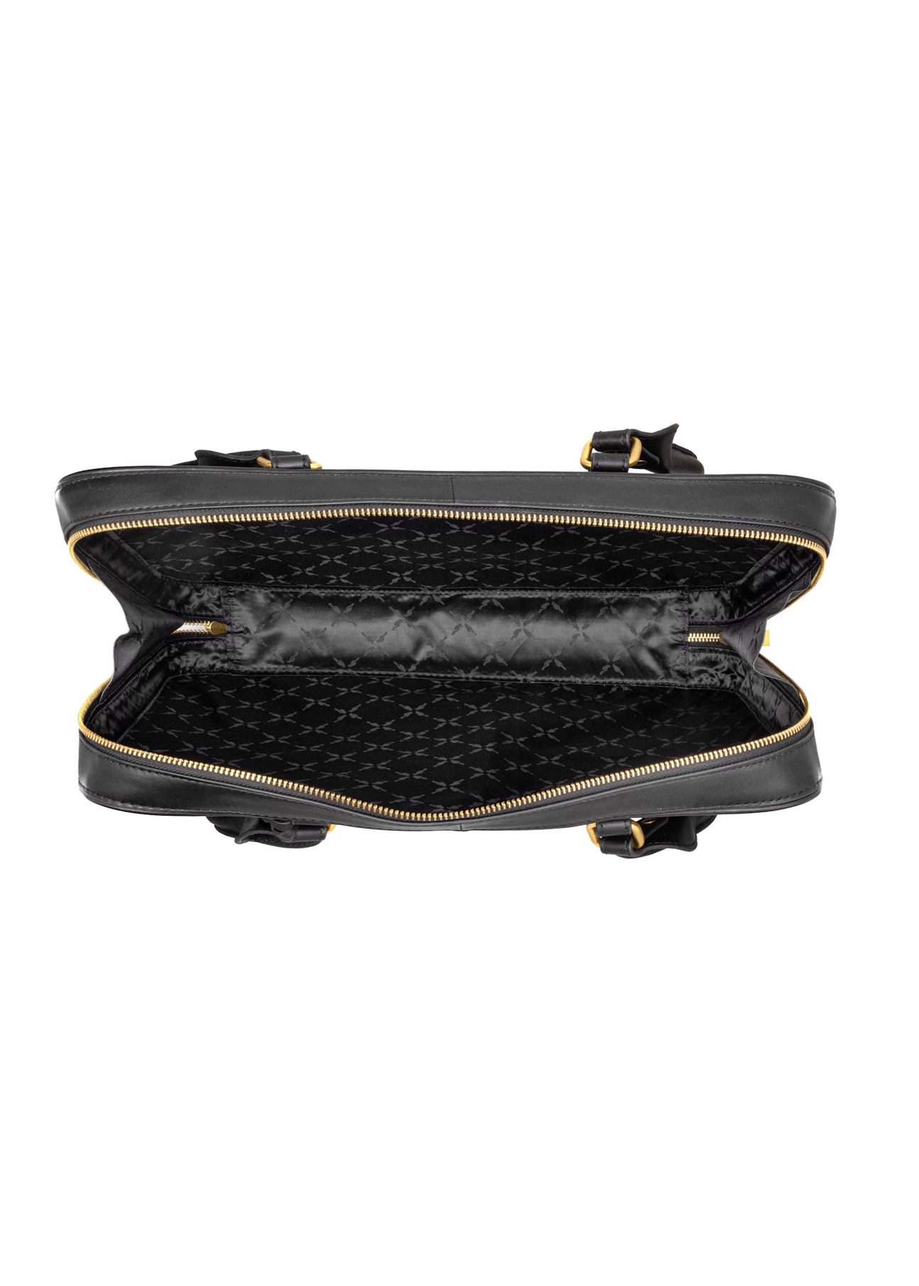 Black leather women's bag TORES-1370-99(Z26), product view inside on white background.