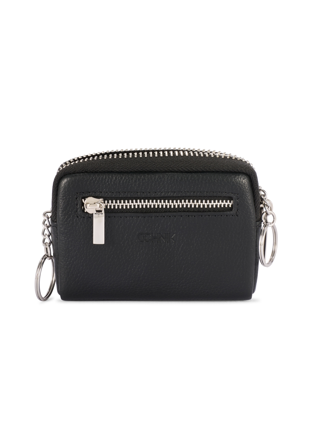 Black men's leather wallet PORMS-0689-9I(W26), front product view on white background.