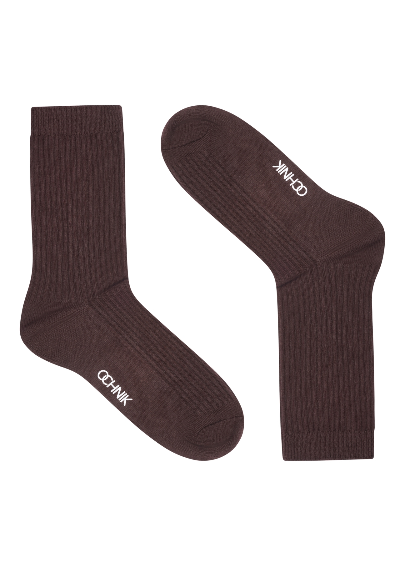 Set of long ribbed women's socks ZESDT-0051-00(Z26), front product view on white background.