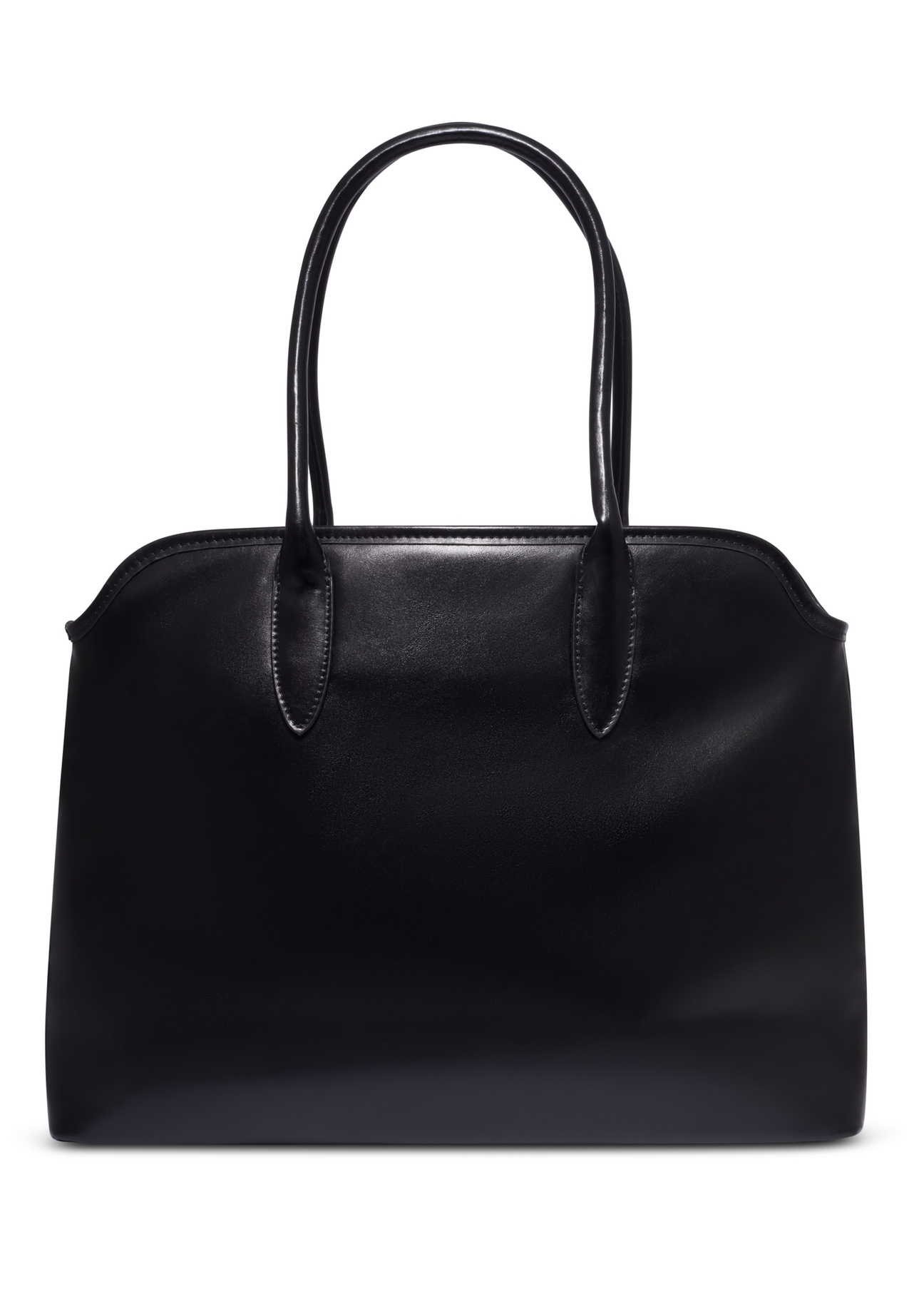 Black large women's handbag TOREC-1076-99(Z26), product view from the back on a white background.