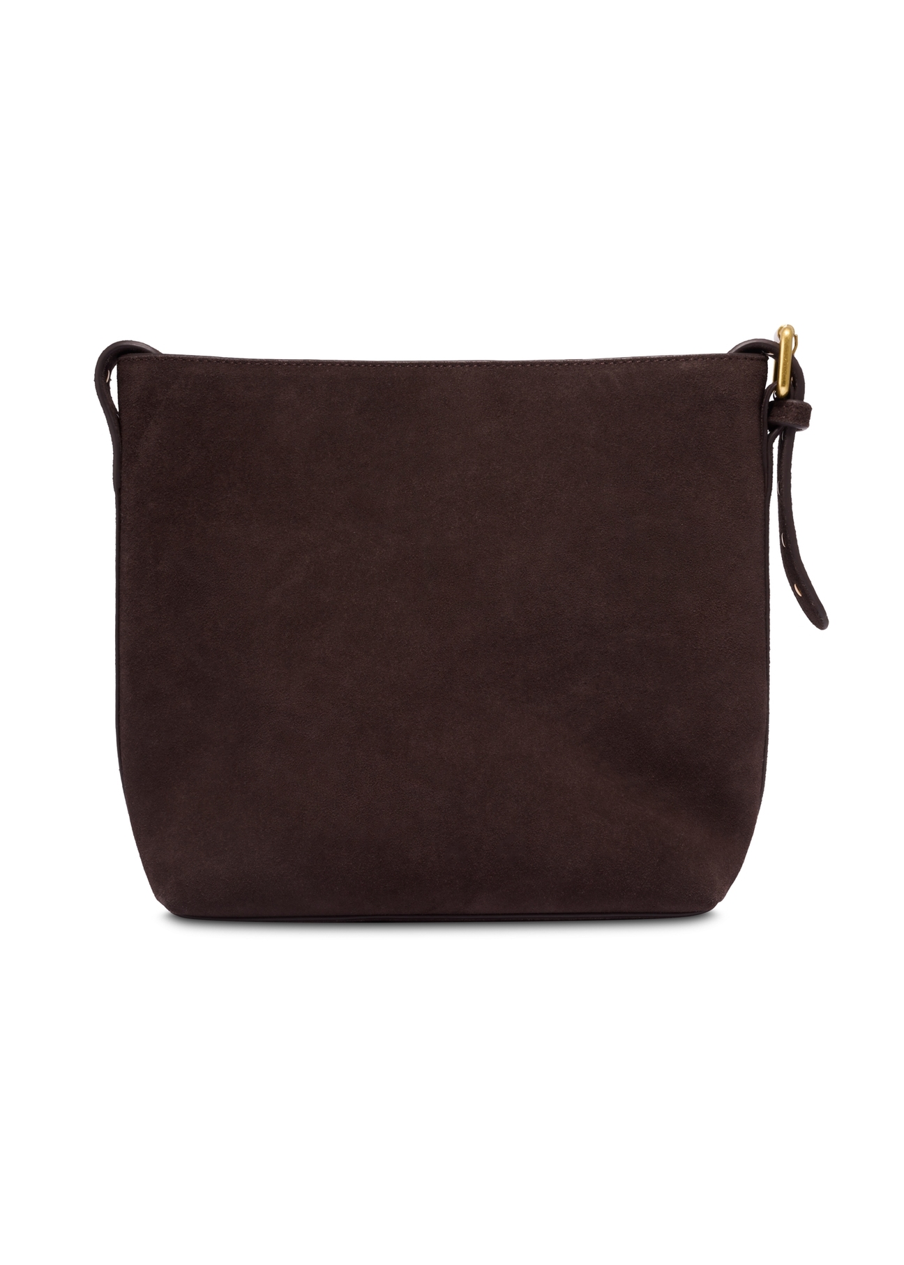 Brown suede women's handbag with studs TORES-1385-1I(Z26), product view from the back on a white background.