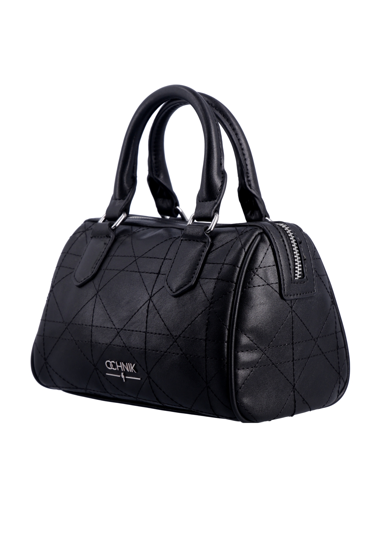Black women's trunk handbag TOREC-1339-99(Z26), diagonal product view on a white background.