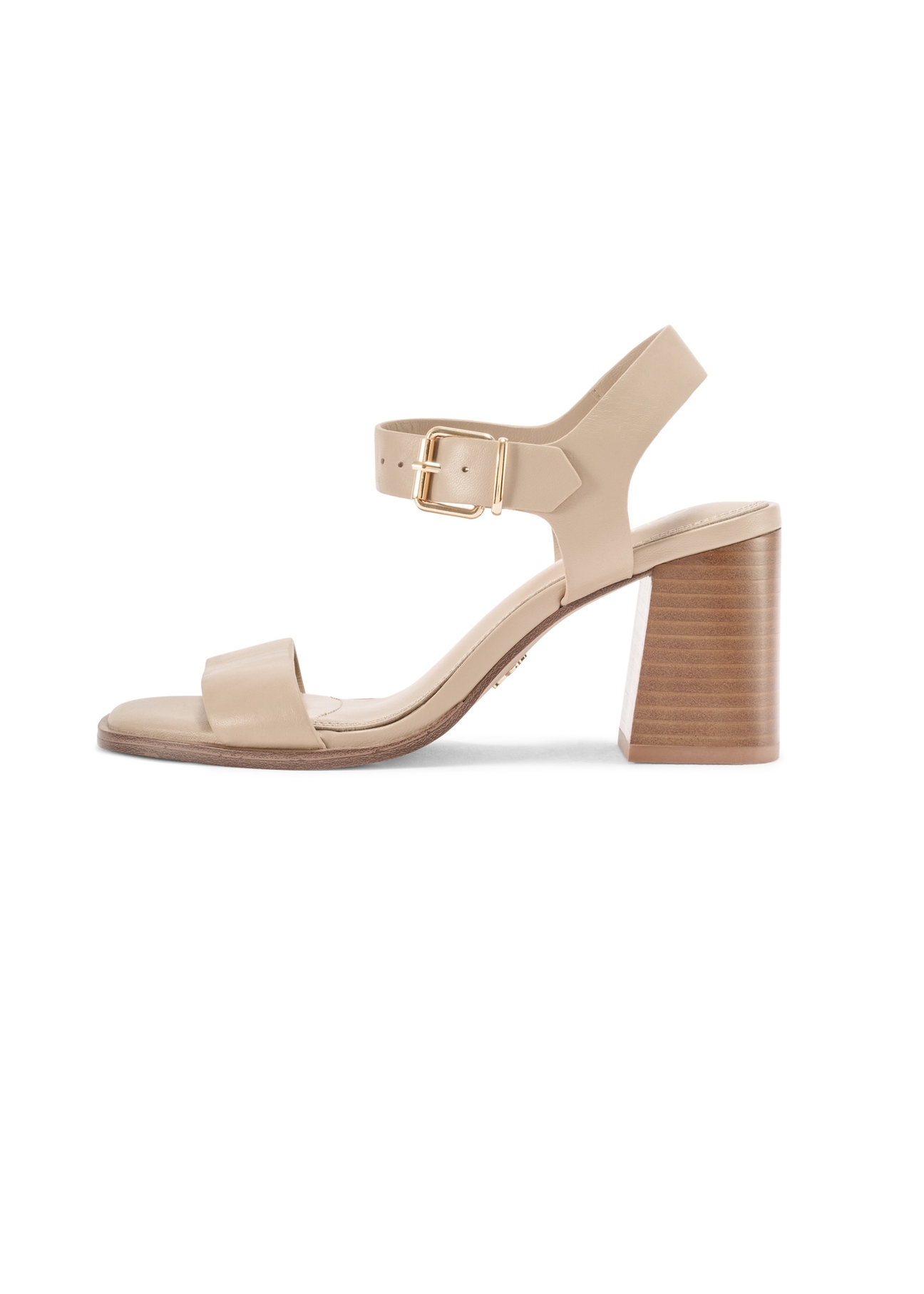 Beige women's leather sandals BUTYD-1178-1B(W26), side view of the product on a white background.