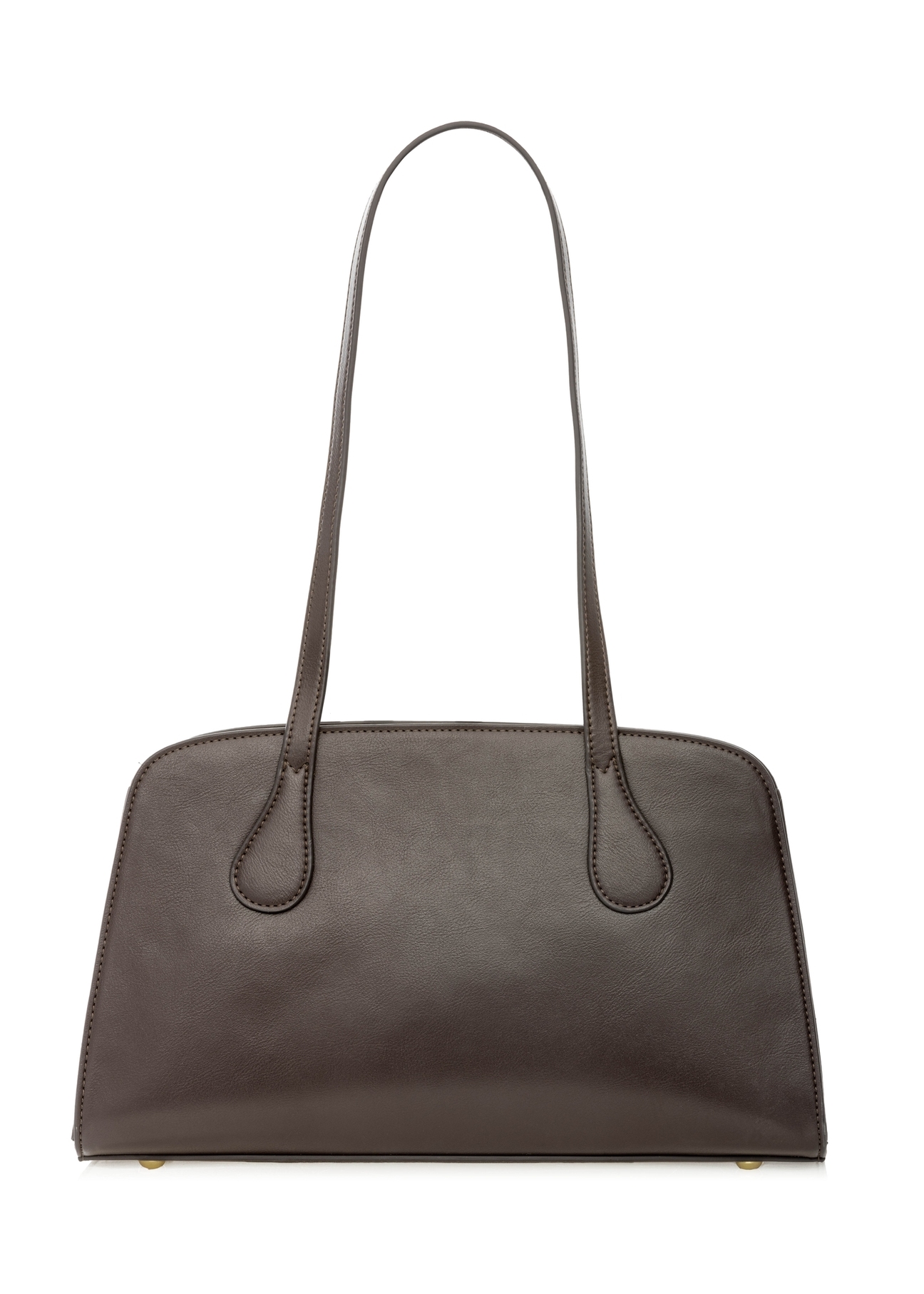 Brown shoulder bag TOREC-1236-1H(W26), product view from the back on a white background.