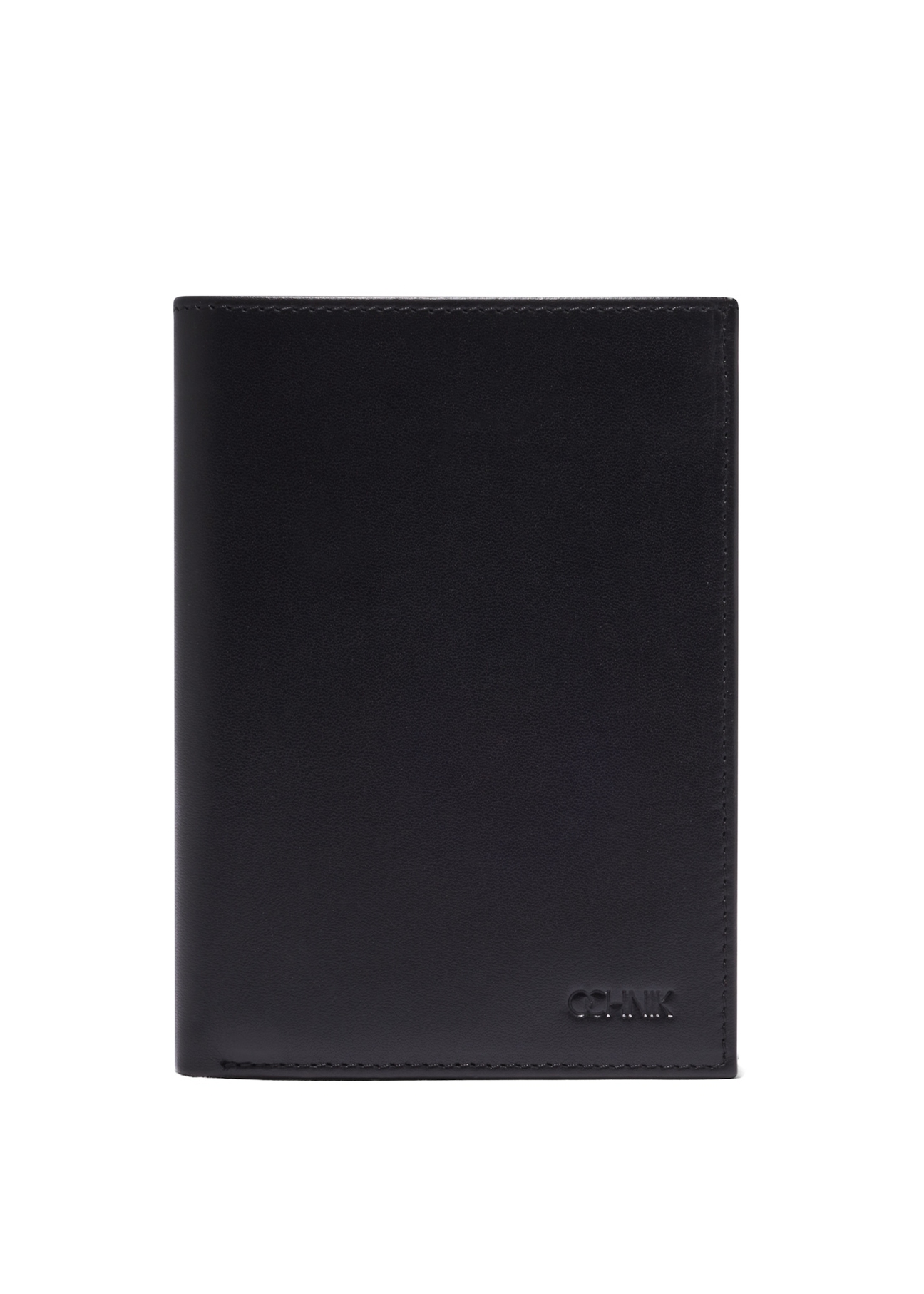 Black men's leather wallet PORMS-0713-99(Z26), front product view on white background.