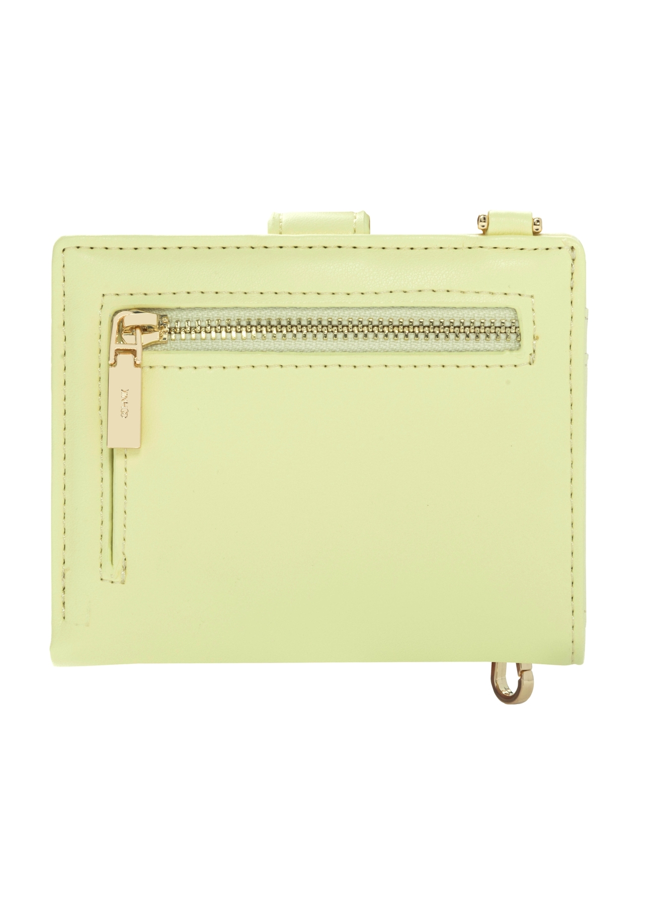 Small light yellow women's wallet POREC-0430-2A(W26), back view of the product on a white background.