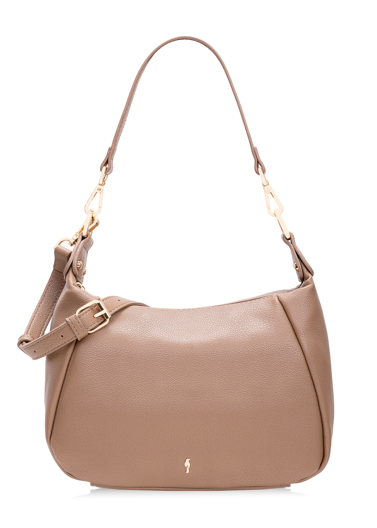 Camel-colored shopper shoulder bag TOREC-0885B-81(Z25), product view from the front on a white background.