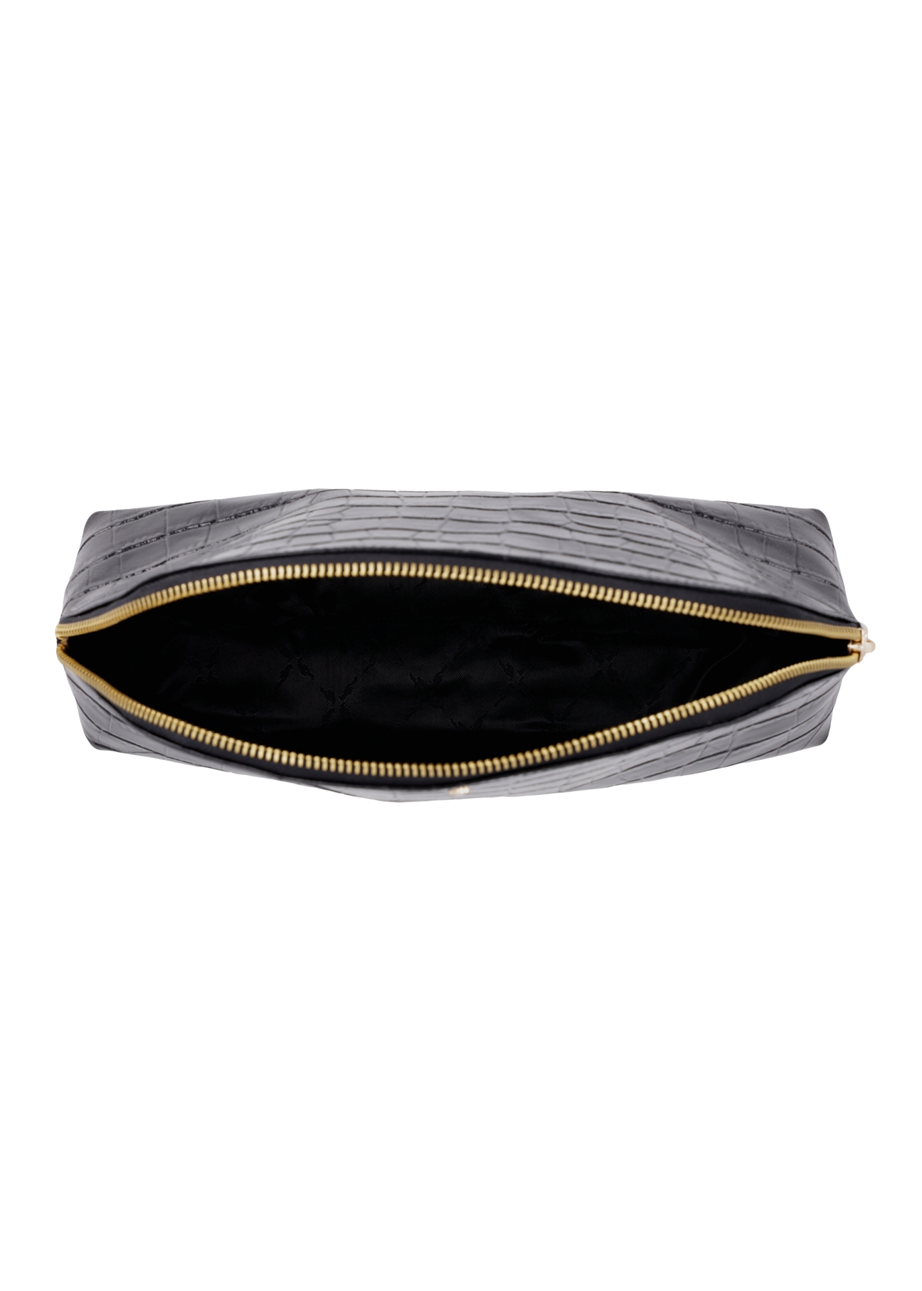 Women's croco leather cosmetic bag TORES-1439-9G(Z26), product view inside on white background.