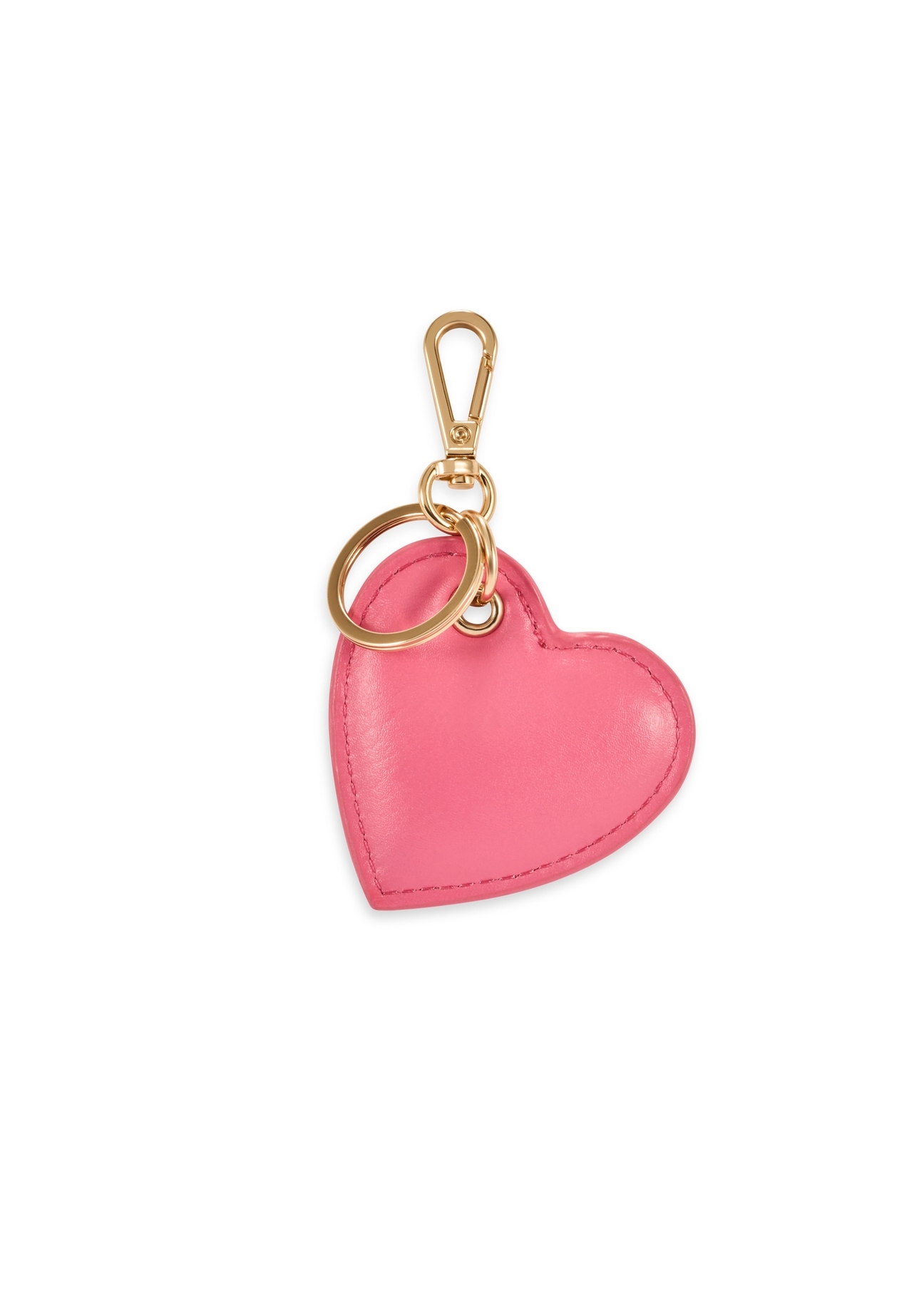 Heart-shaped leather keychain BRELOK-0218-31(Z25), product view from the back on a white background.