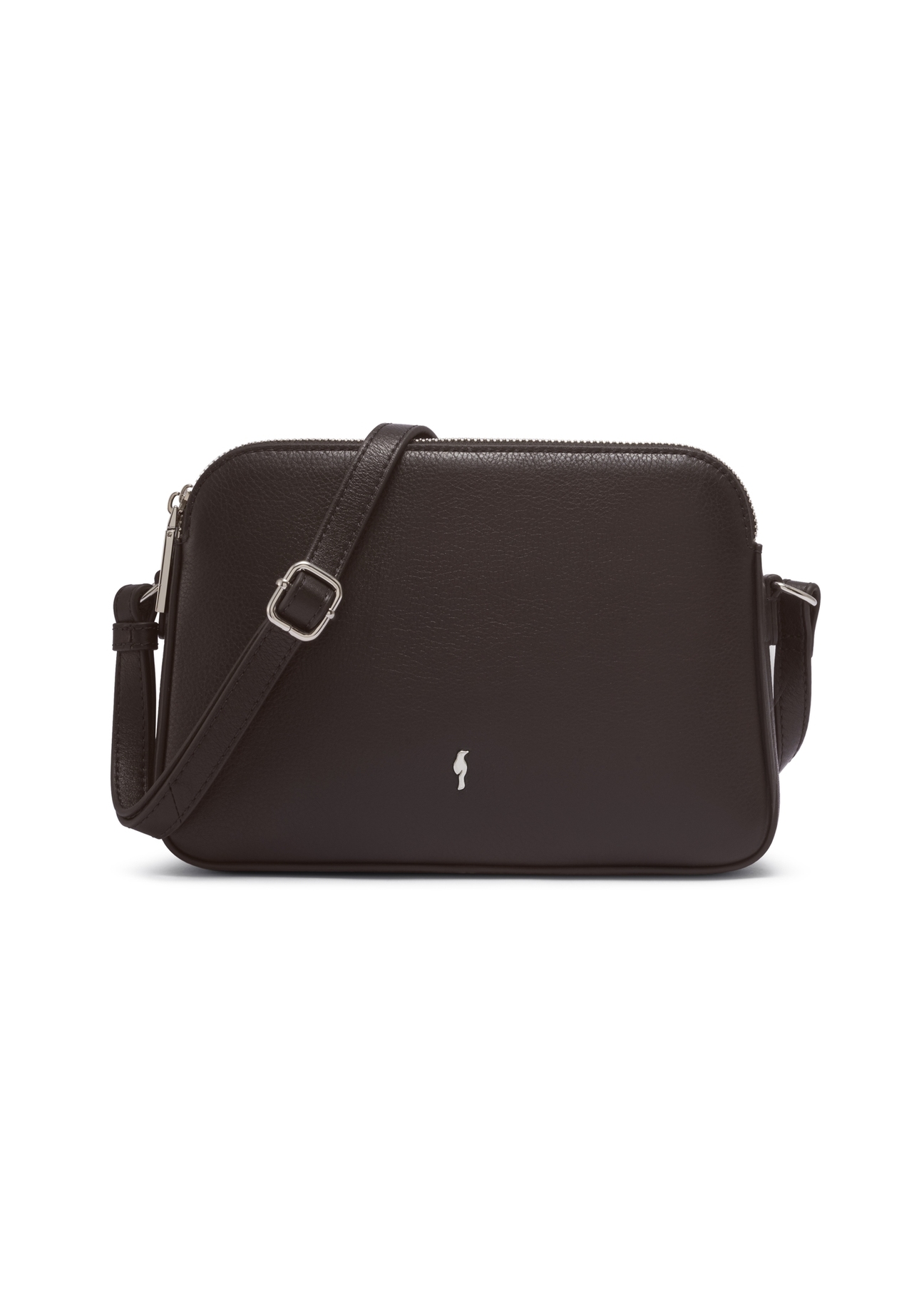Small brown leather women's handbag TORES-1353-1H(Z26), front product view on white background.