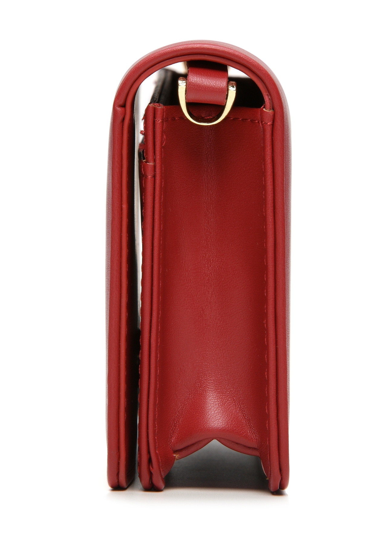 Red small clutch bag POREC-0427-42(Z25) product view from the side on a white background.
