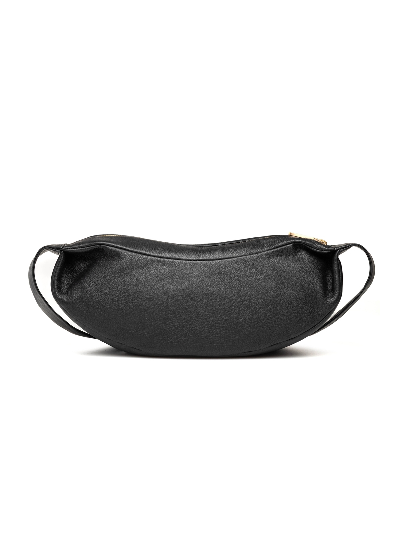 Black leather baguette-style handbag TORES-1238-99(W26), product view from the back on a white background.