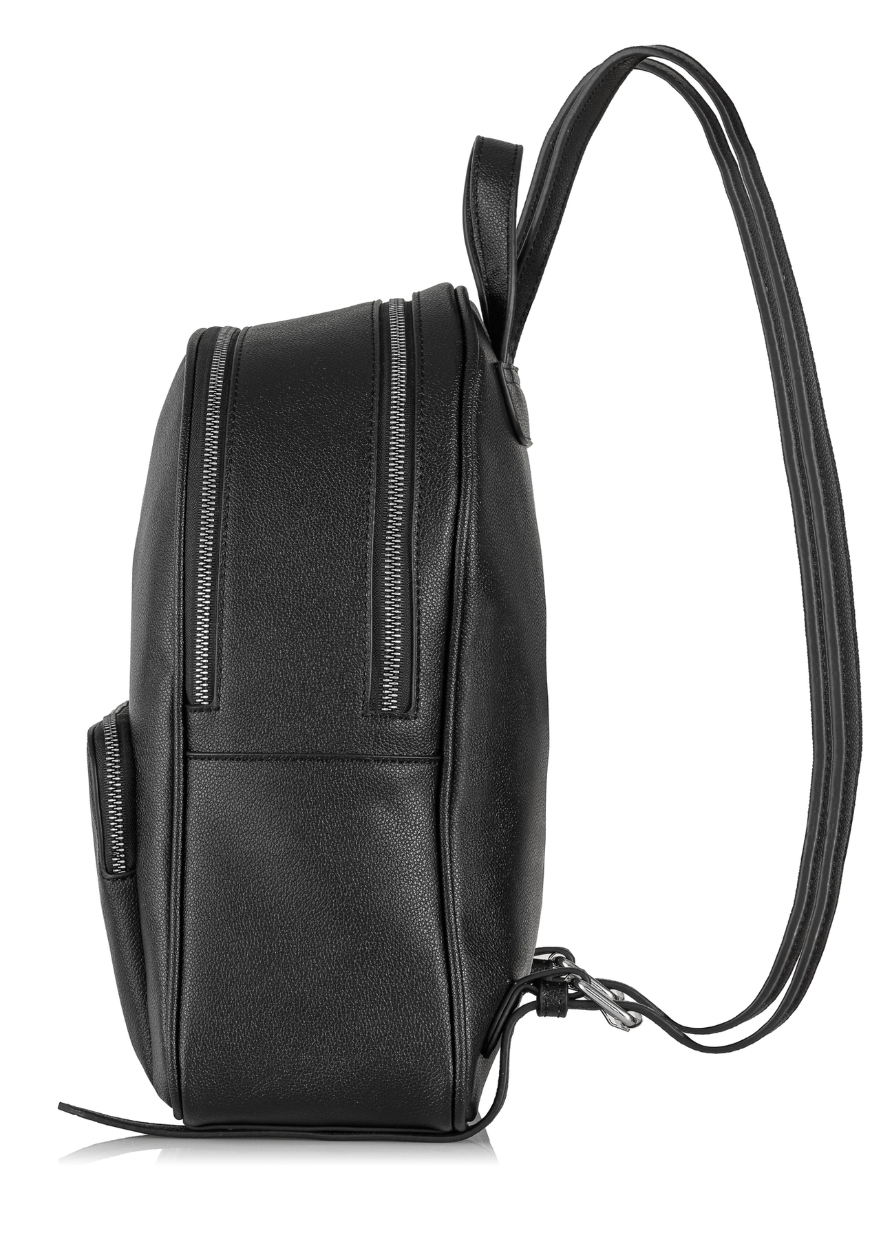 Black large women's backpack TOREC-0725A-99(Z25), product view from the side on a white background.