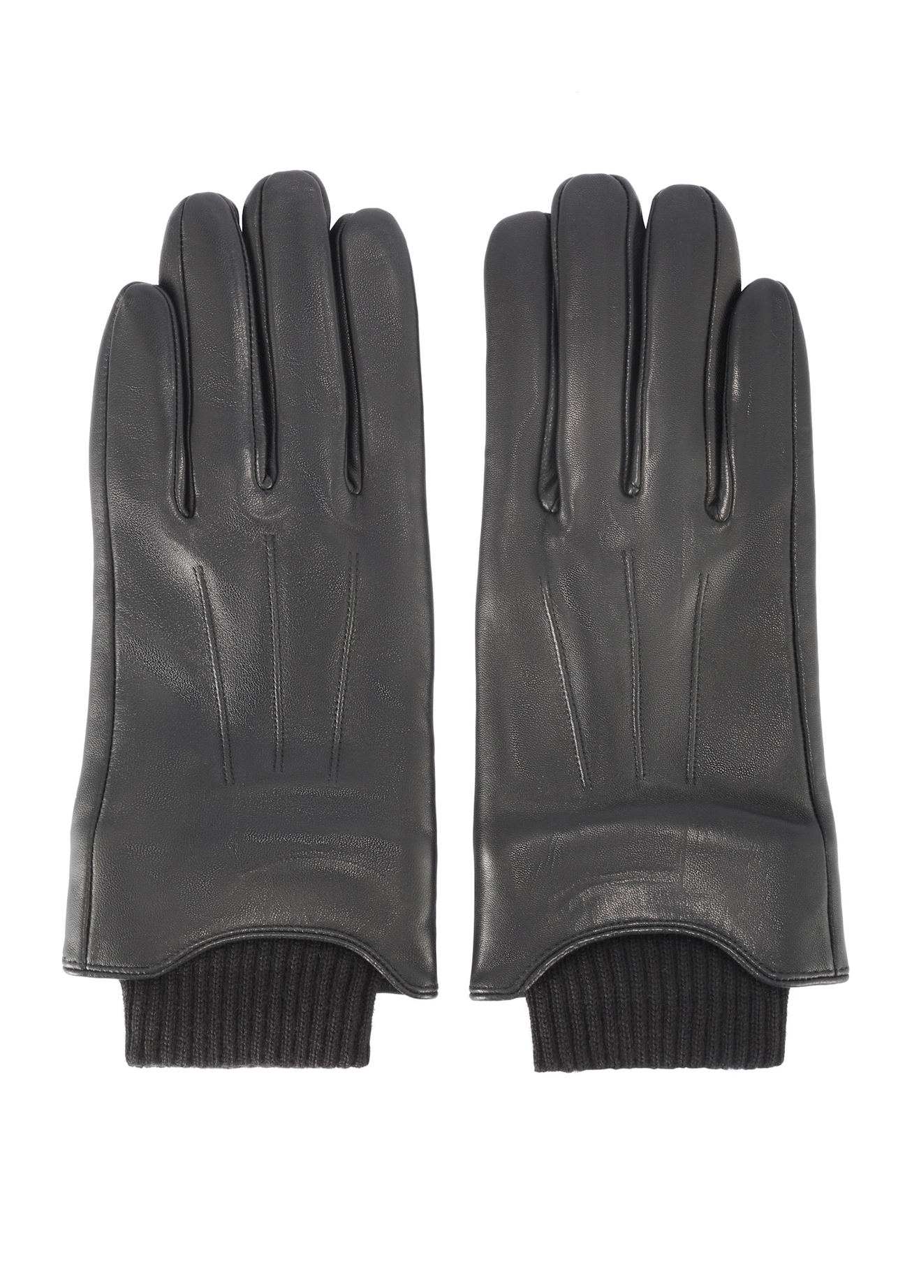 Men's black gloves REKMS-0023-99(Z26) – front view of the product on a white background.