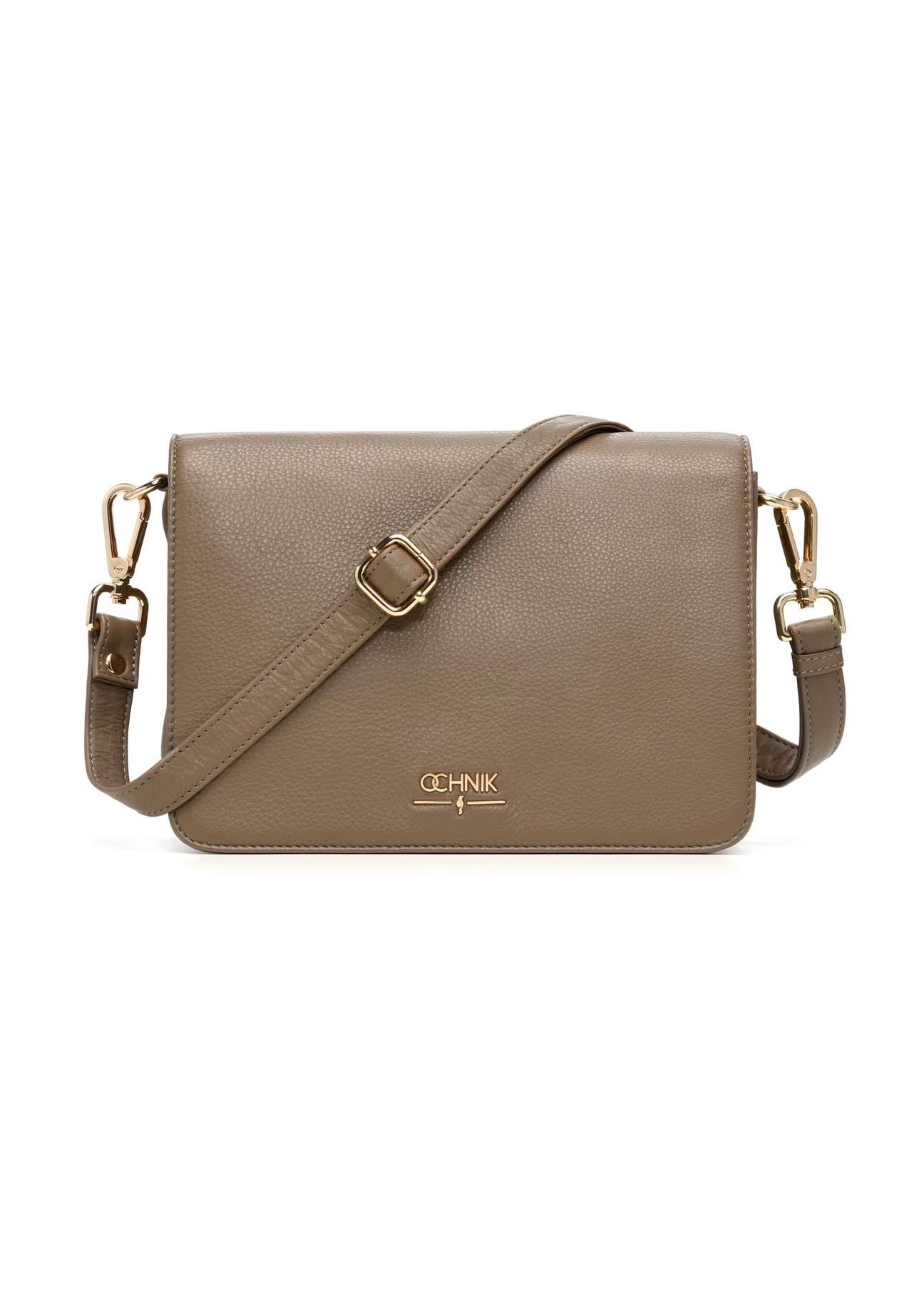 Light brown leather women's messenger bag TORES-1316-1K(Z26) - front product view, on white background.