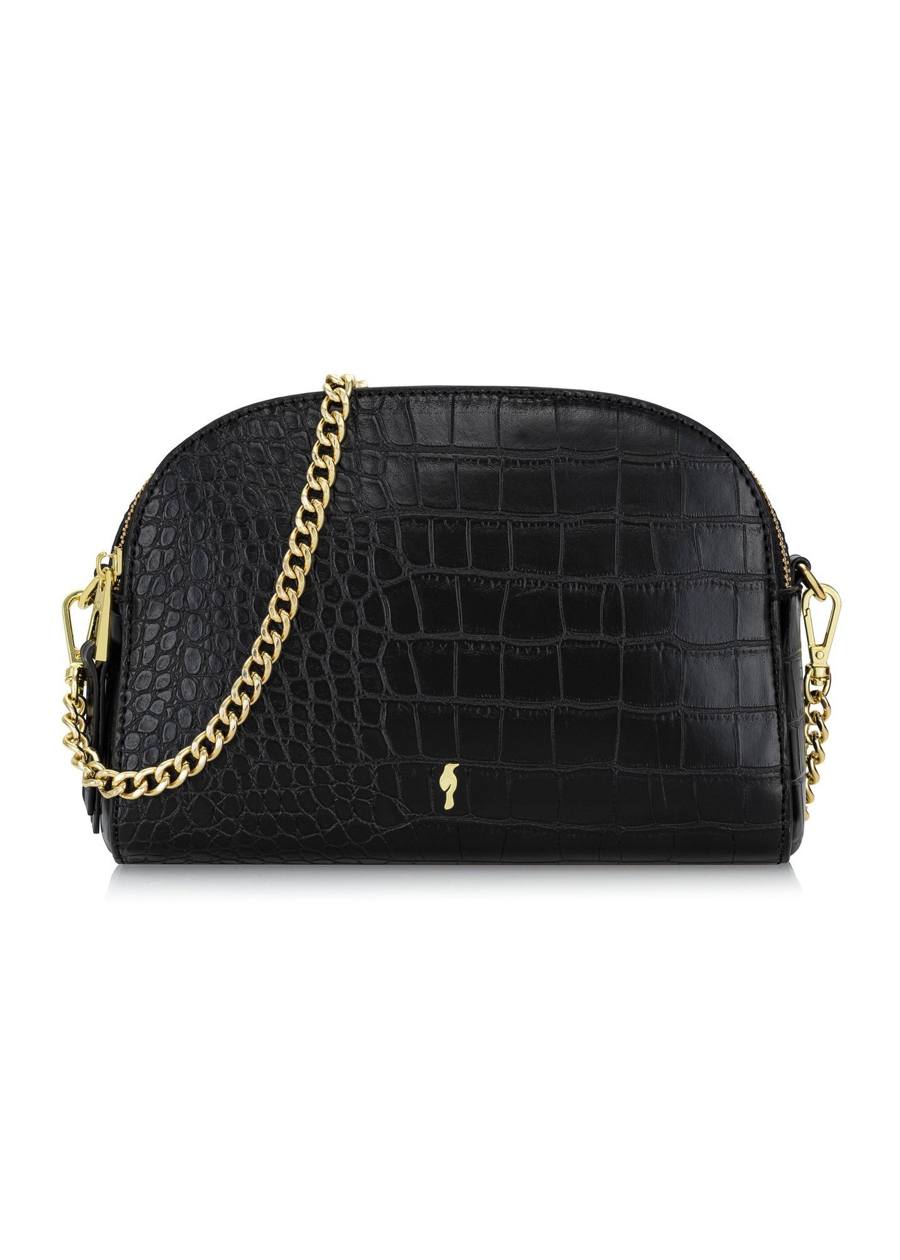 Black women's croco handbag TOREC-0036E-97(Z25), front product view on white background.