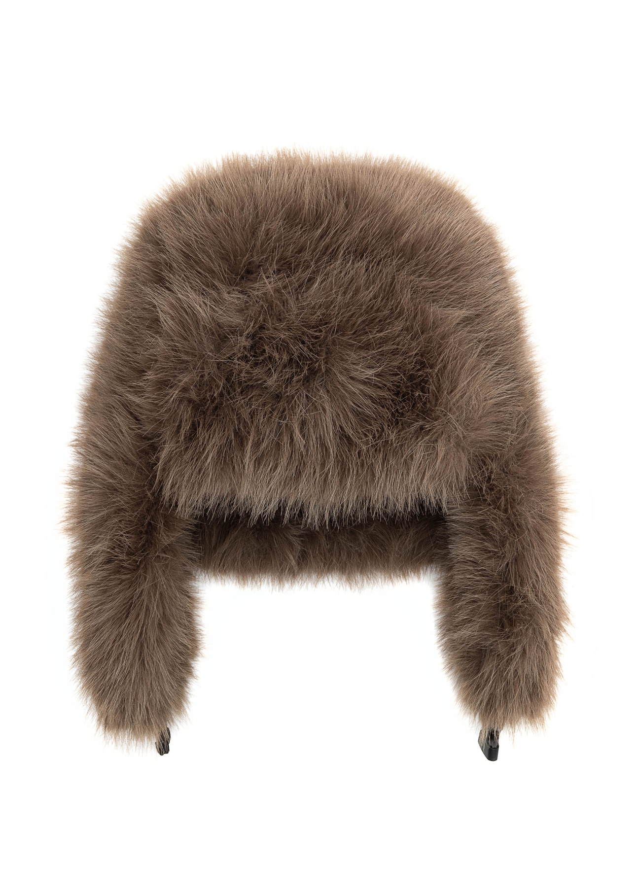 Brown women's earflap hat CZADF-0047-89(Z25) - front product view on white background.